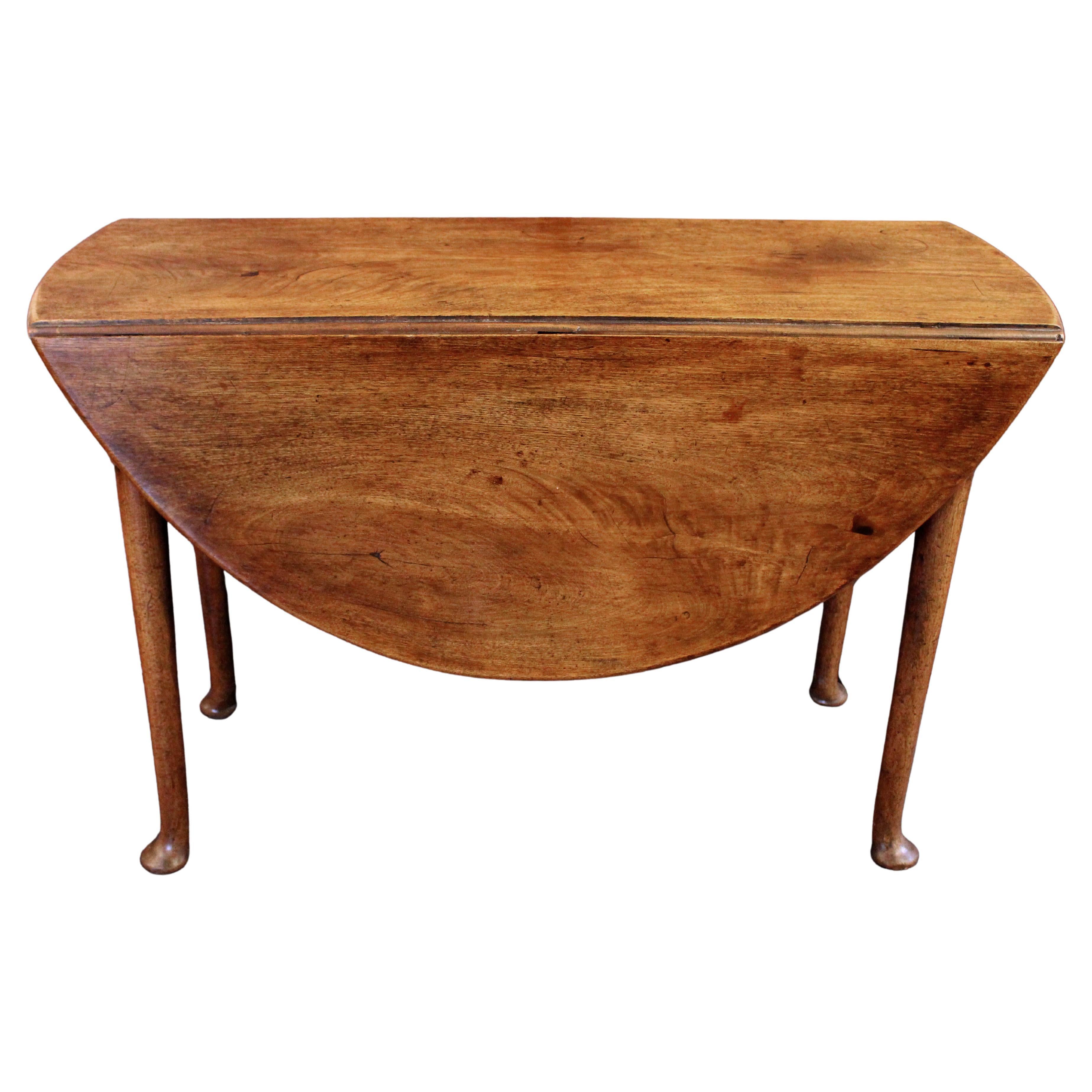 Circa 1750 George II Period Oval Drop Leaf Table, English For Sale