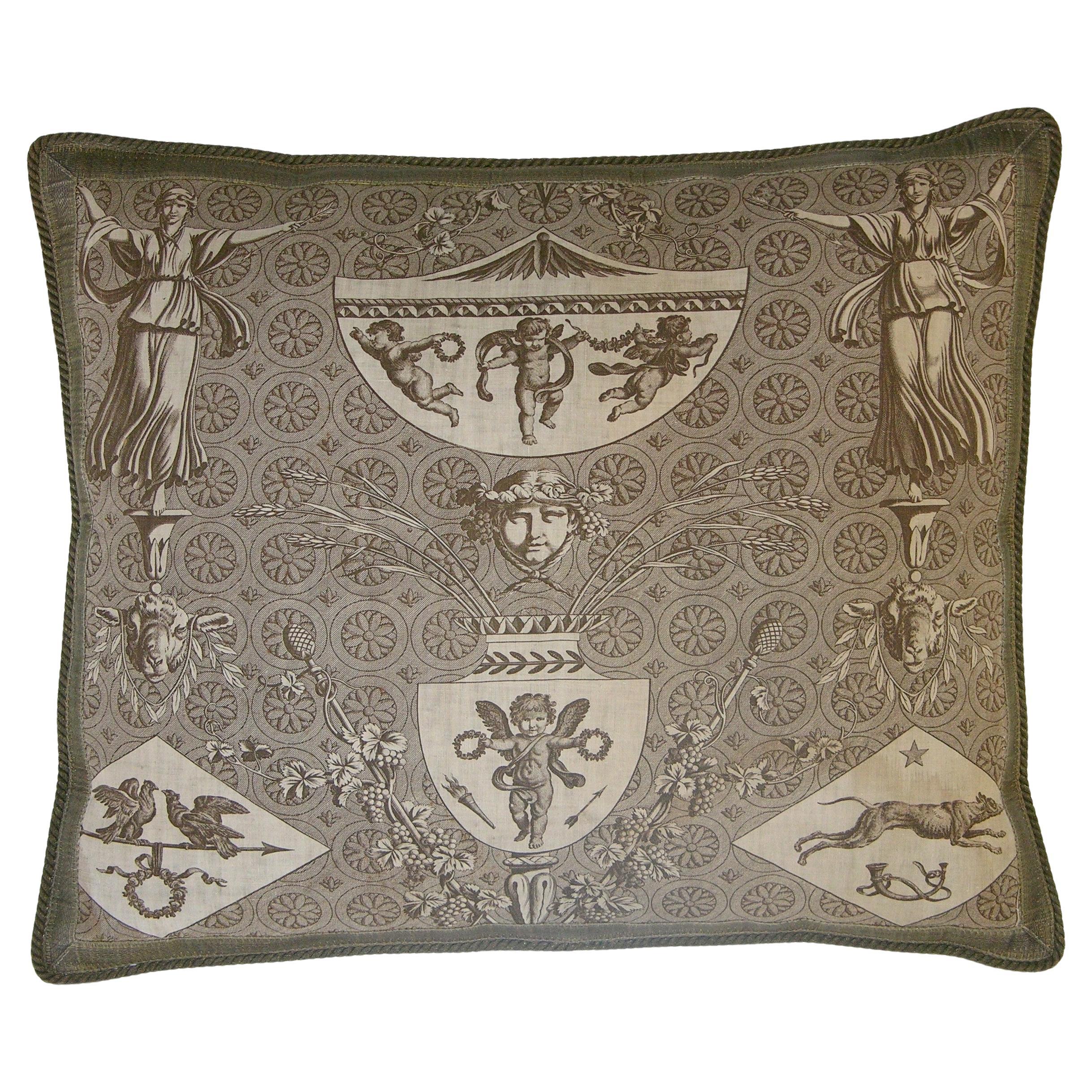 Circa 1760-1843 Antique French Tapestry Pillow For Sale