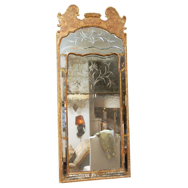 Circa 1760 Carved and Gilded Swedish Mirror