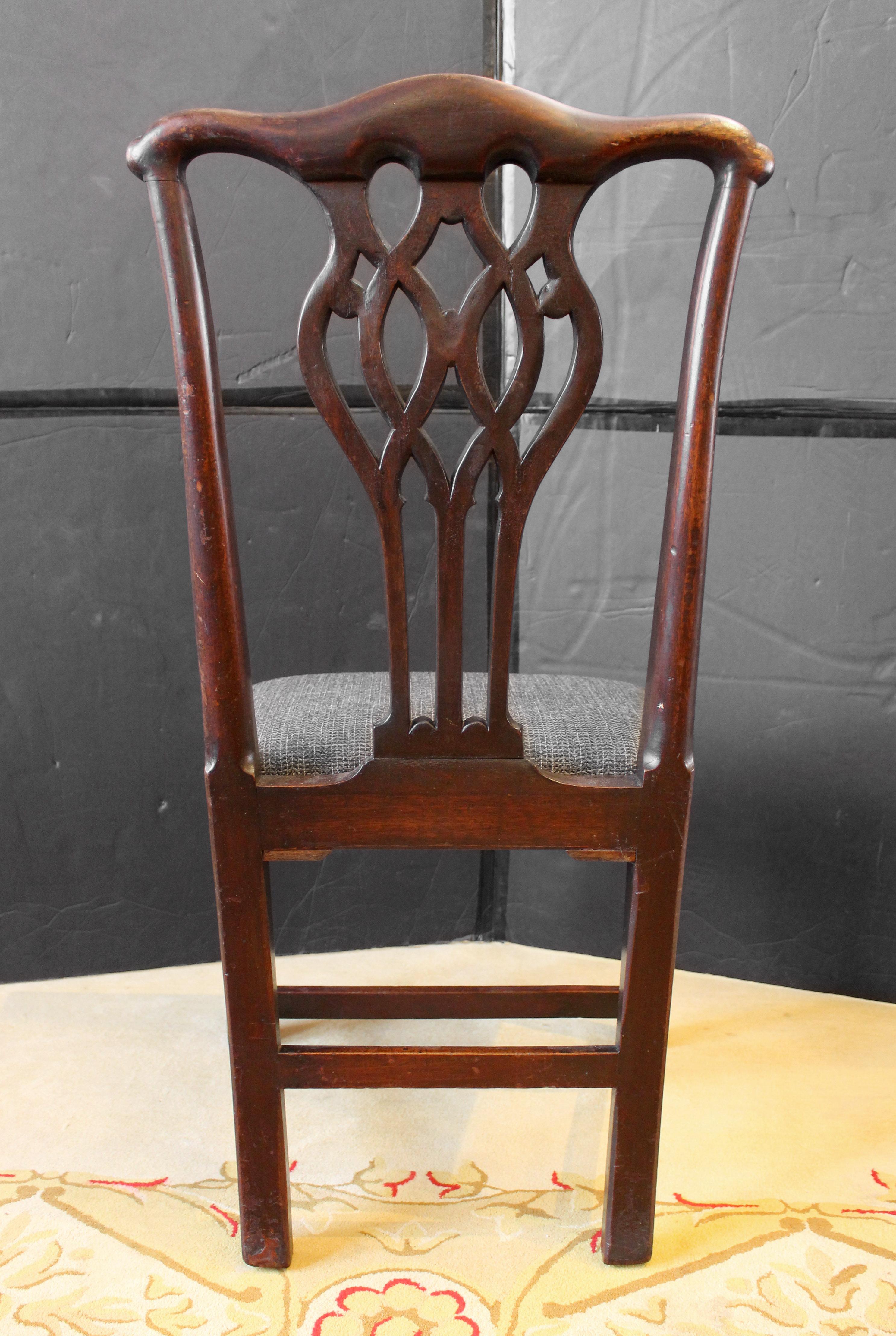 Circa 1760 Set of Four English Side Chairs with Chippendale Influence In Good Condition In Chapel Hill, NC