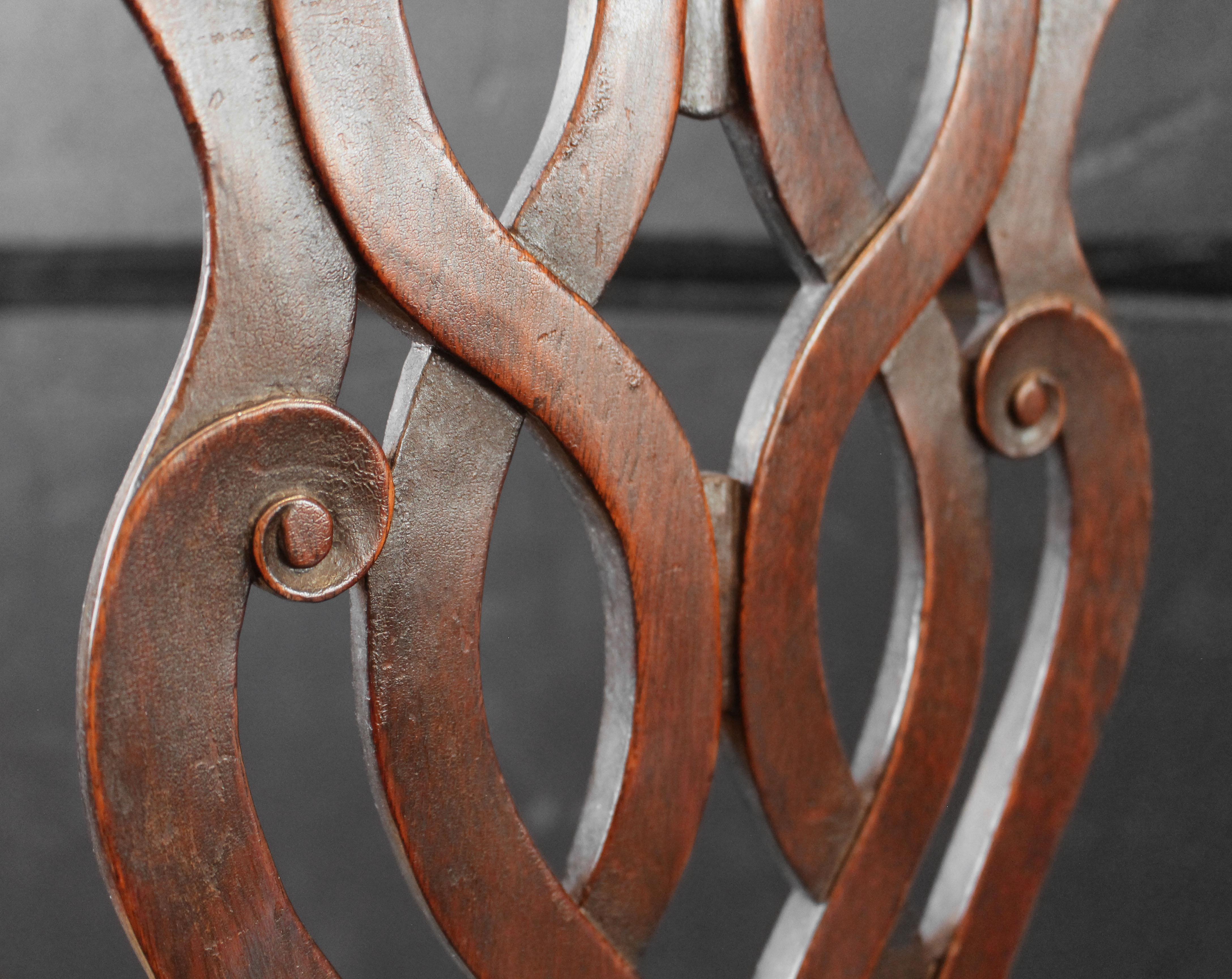 Circa 1760 Set of Four English Side Chairs with Chippendale Influence 1