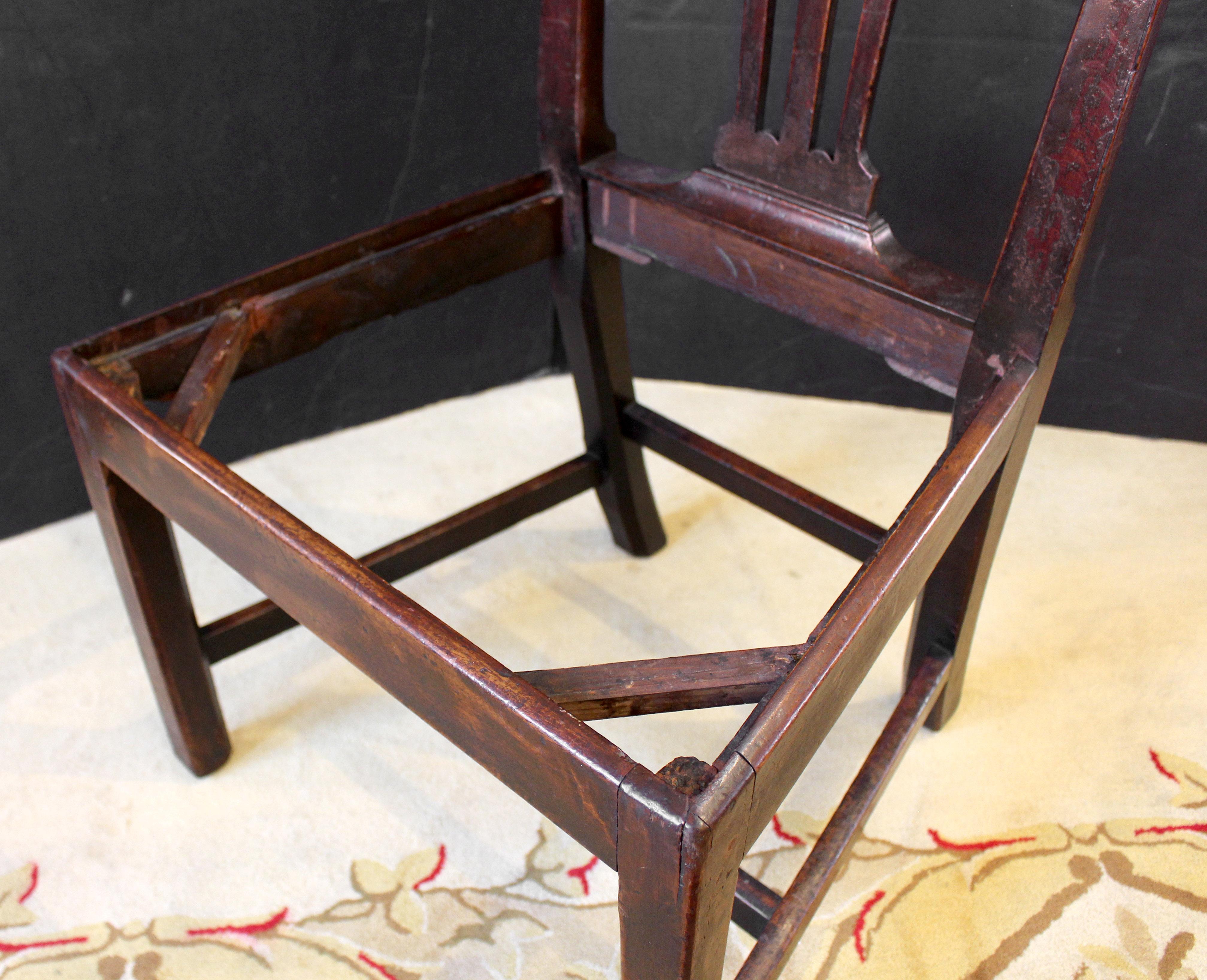 Circa 1760 Set of Four English Side Chairs with Chippendale Influence 2
