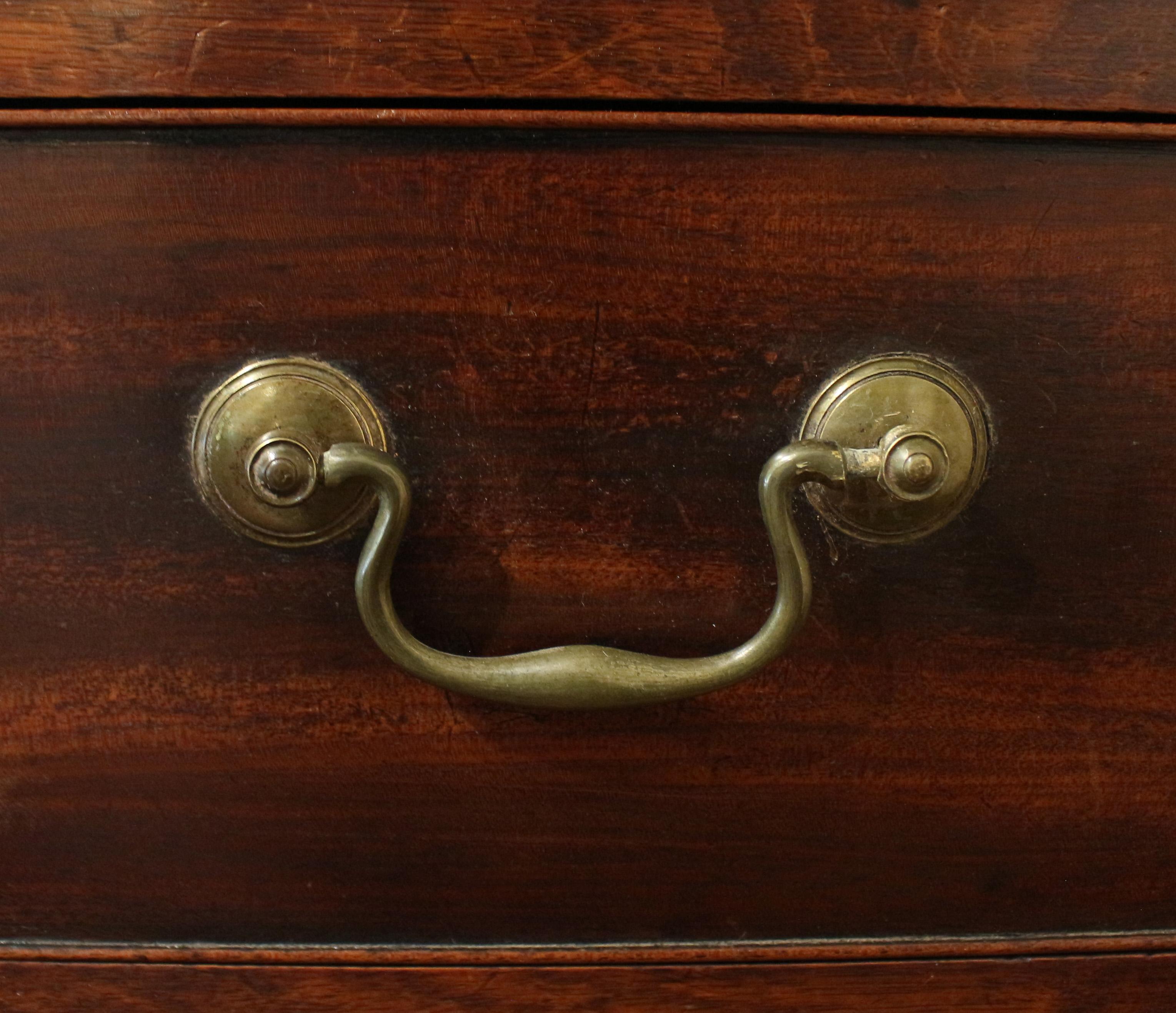 Mid-18th Century Circa 1765-1780 English George III Tall Straight Front Chest of Drawers For Sale