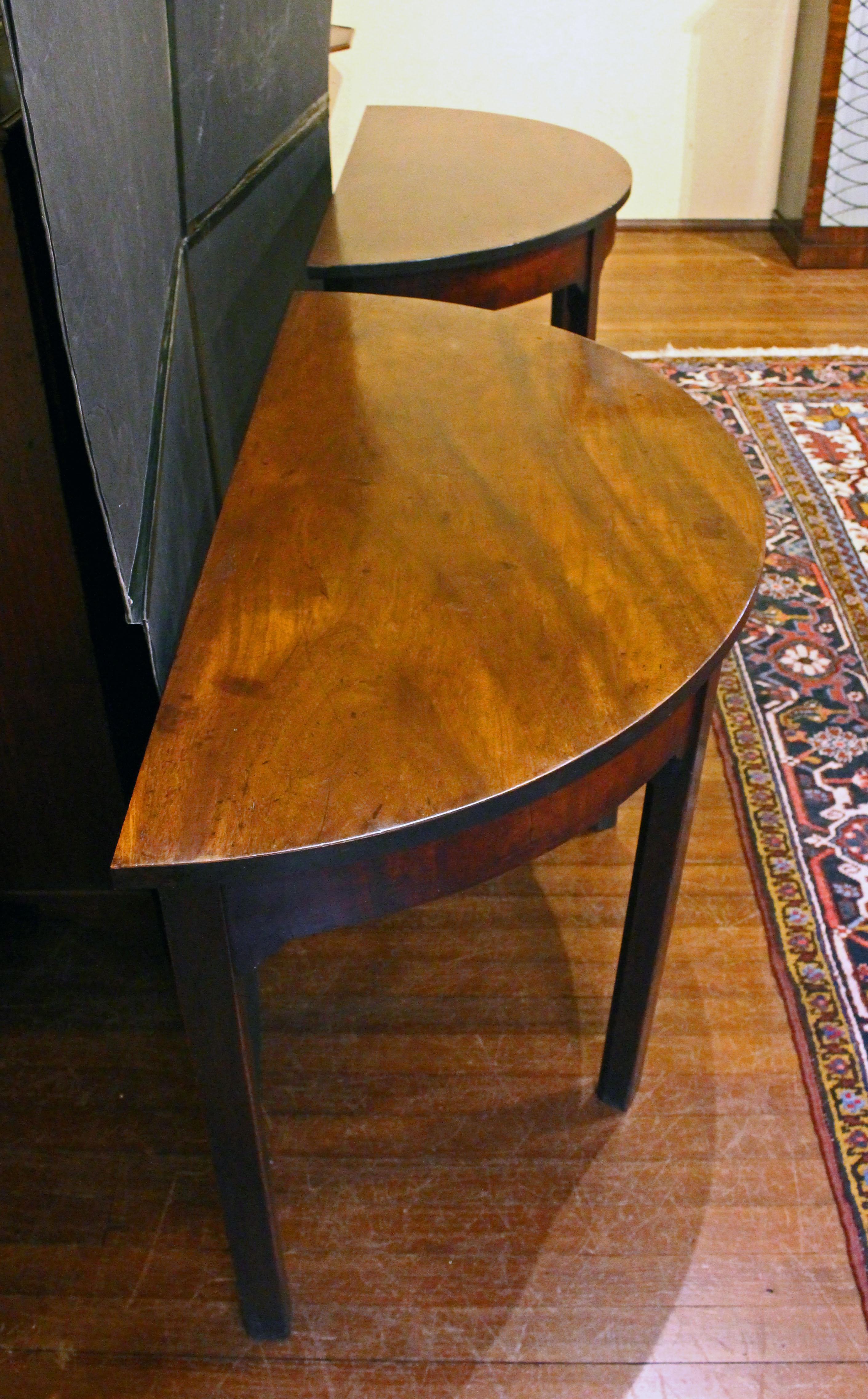 Wood Circa 1765 English George III Period Pair of Console Tables For Sale