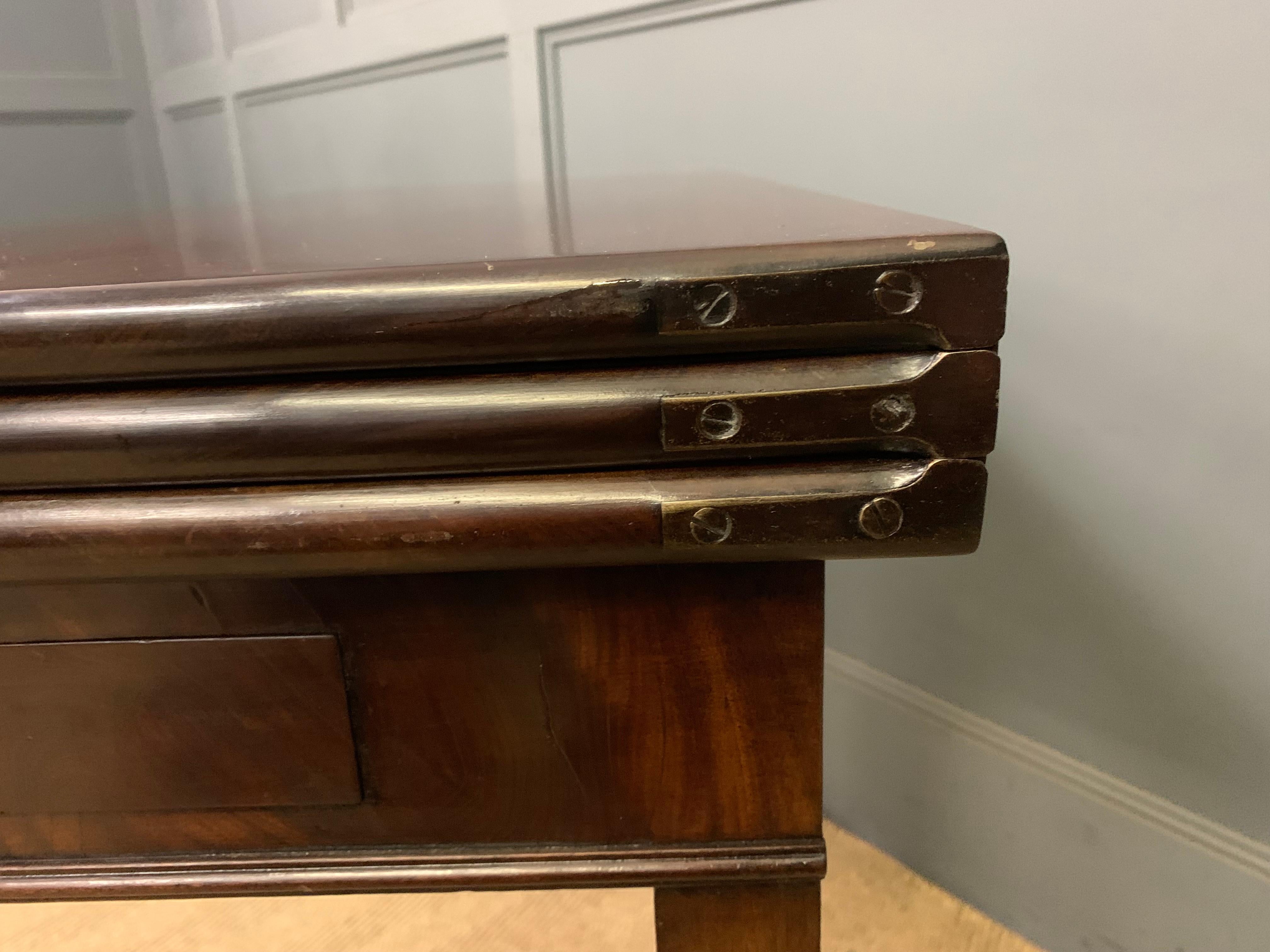 Circa 1765 English Georgian Period Triple-Fold Games & Tea Table For Sale 5