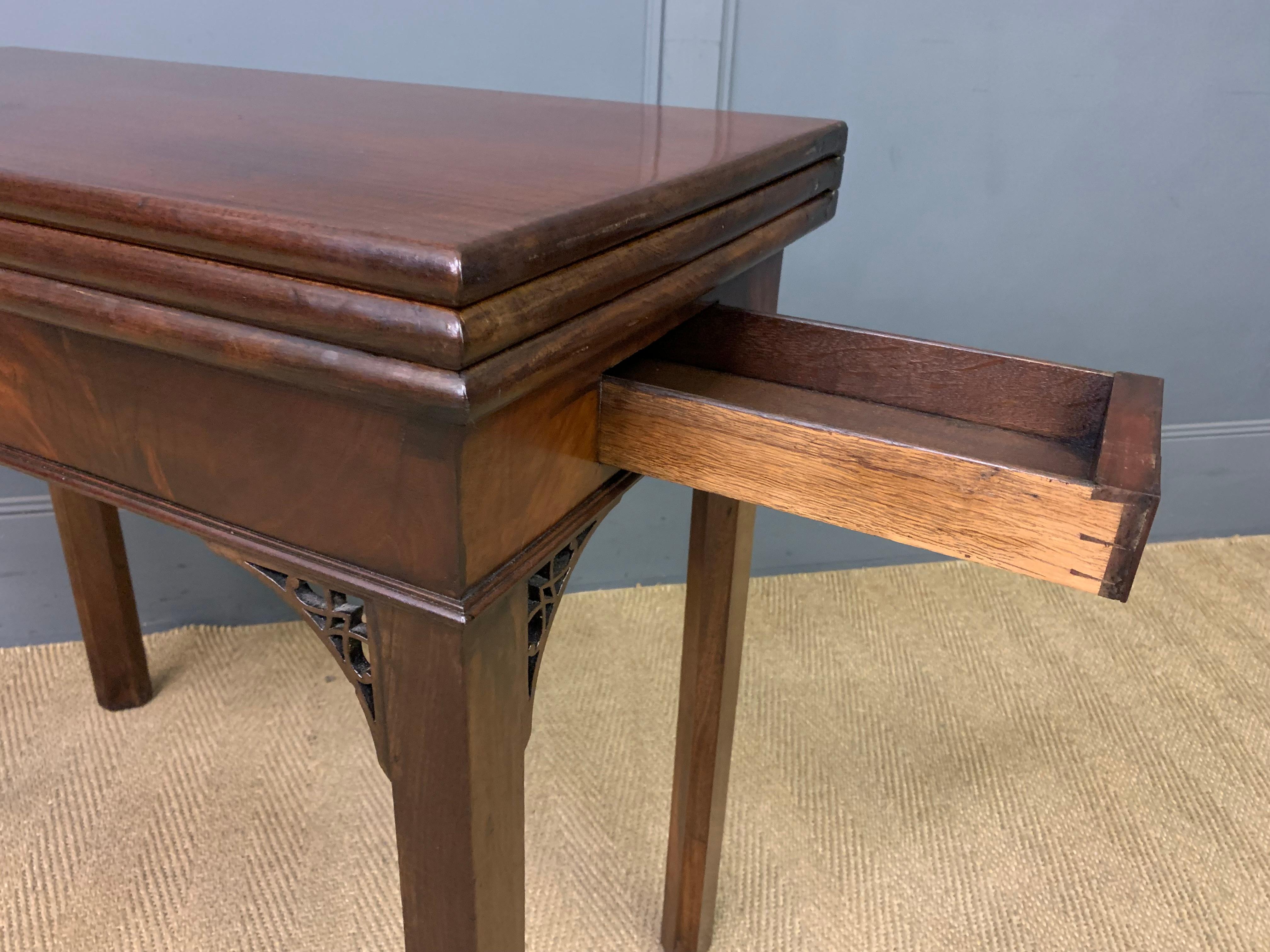 Circa 1765 English Georgian Period Triple-Fold Games & Tea Table For Sale 6
