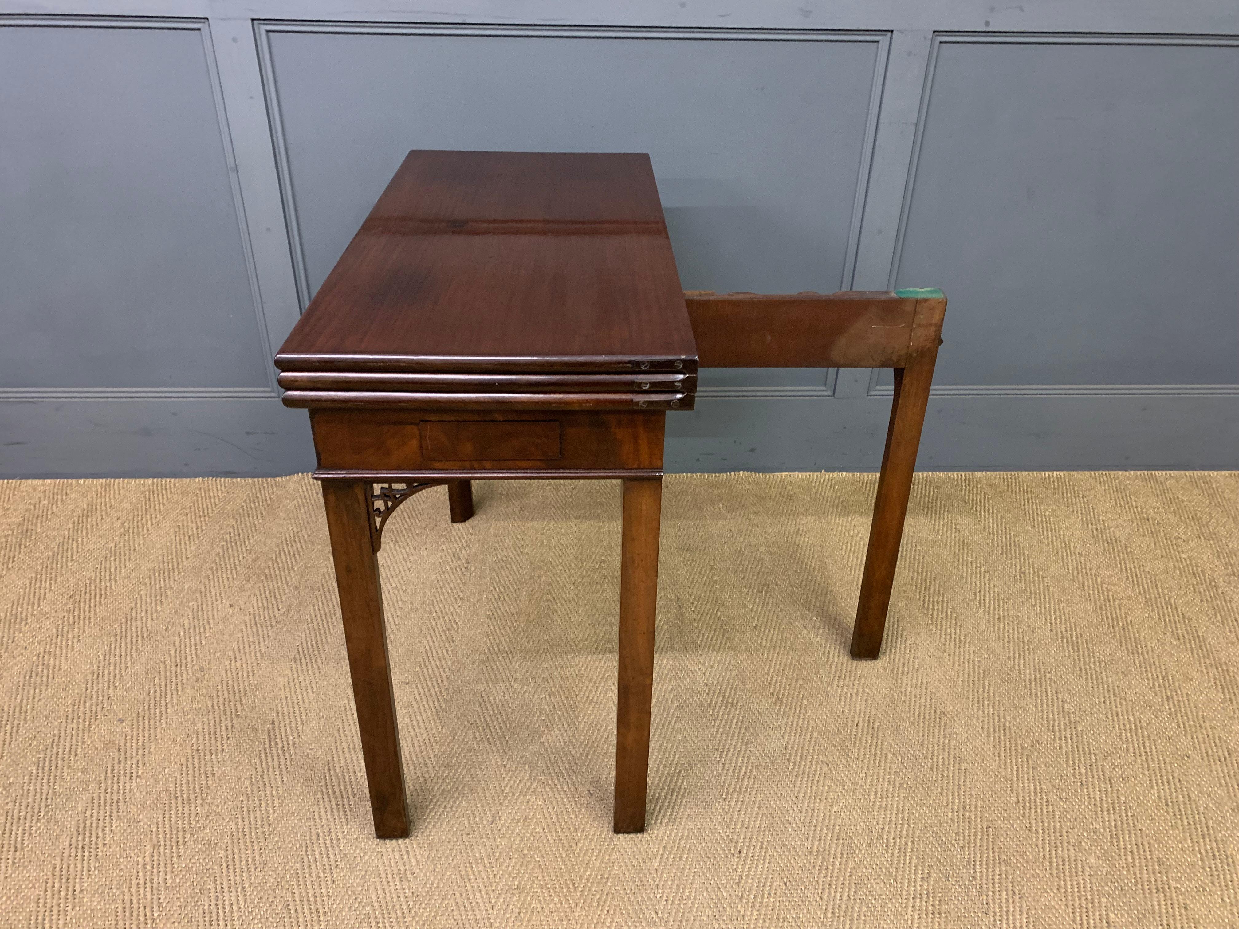 Circa 1765 English Georgian Period Triple-Fold Games & Tea Table For Sale 7