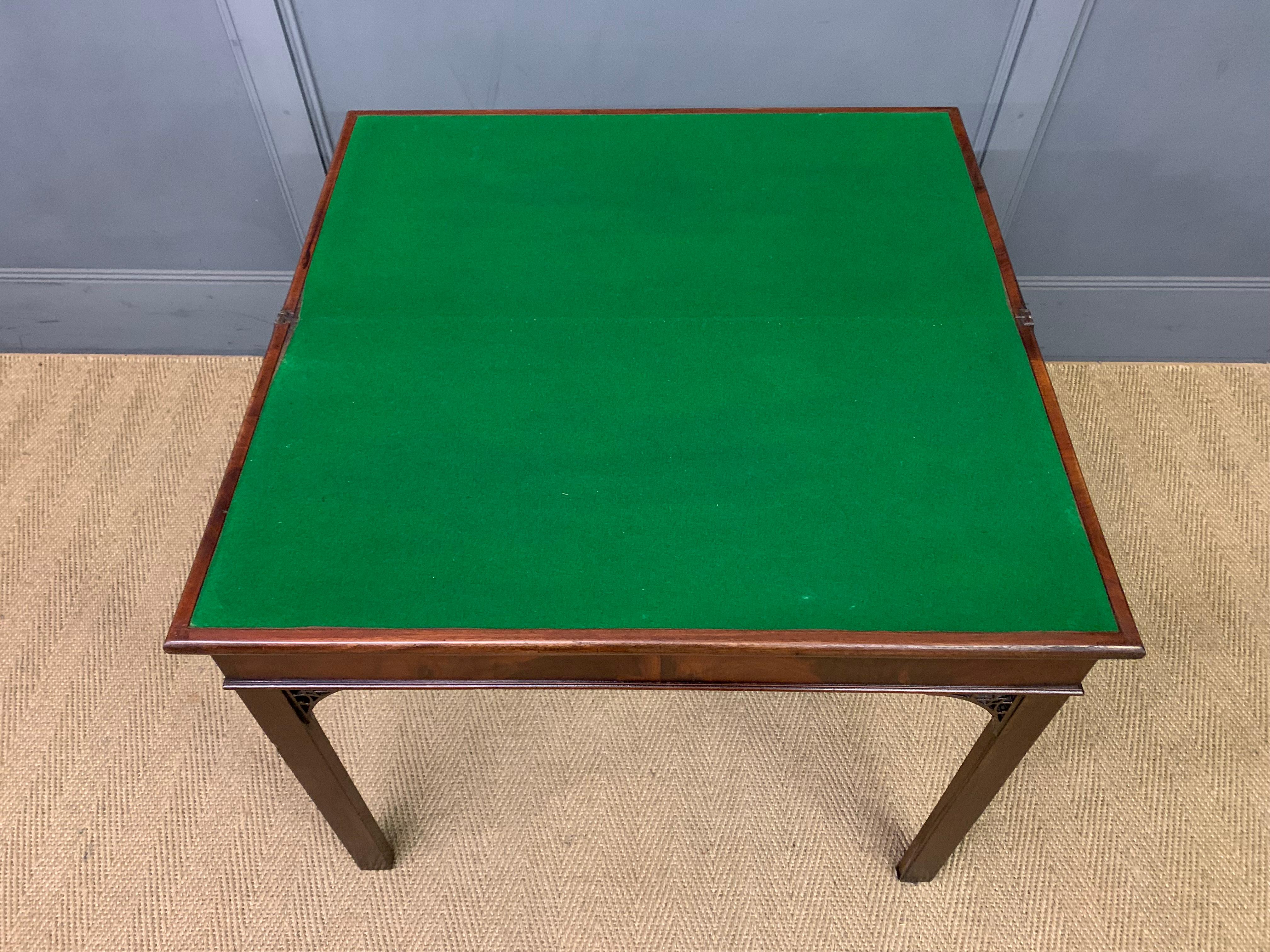 Circa 1765 English Georgian Period Triple-Fold Games & Tea Table For Sale 9