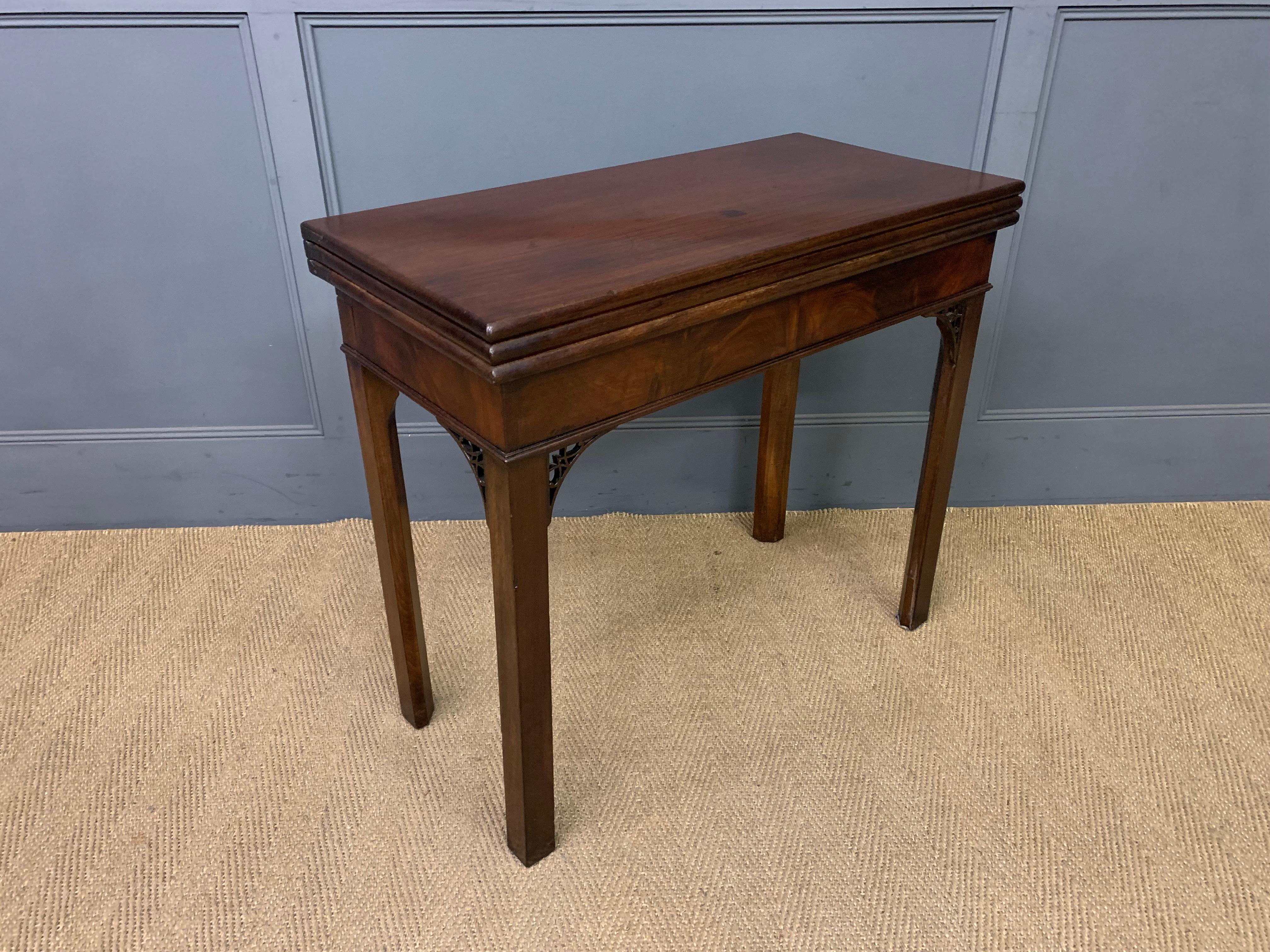 Mid-18th Century Circa 1765 English Georgian Period Triple-Fold Games & Tea Table For Sale