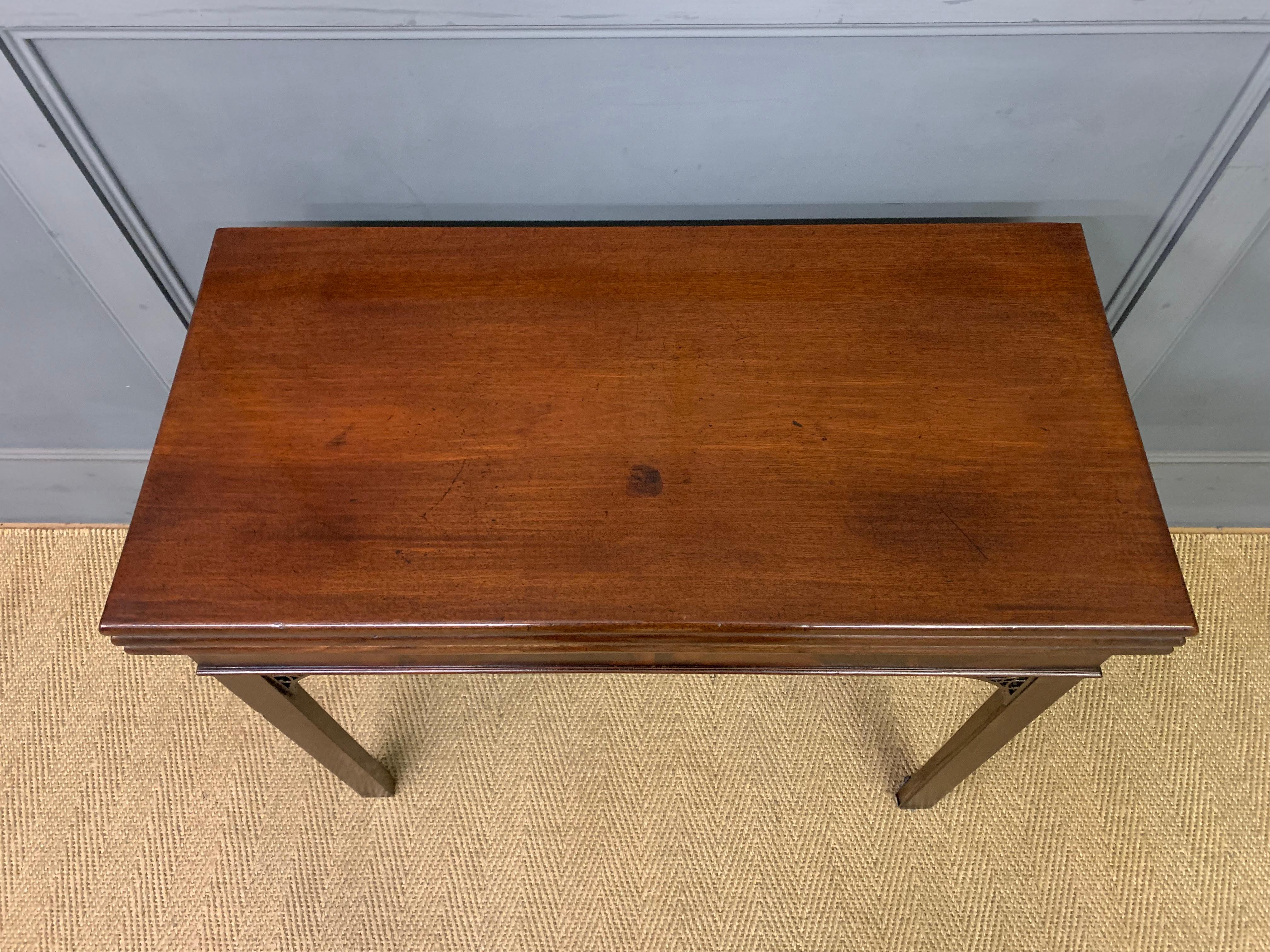 Baize Circa 1765 English Georgian Period Triple-Fold Games & Tea Table For Sale