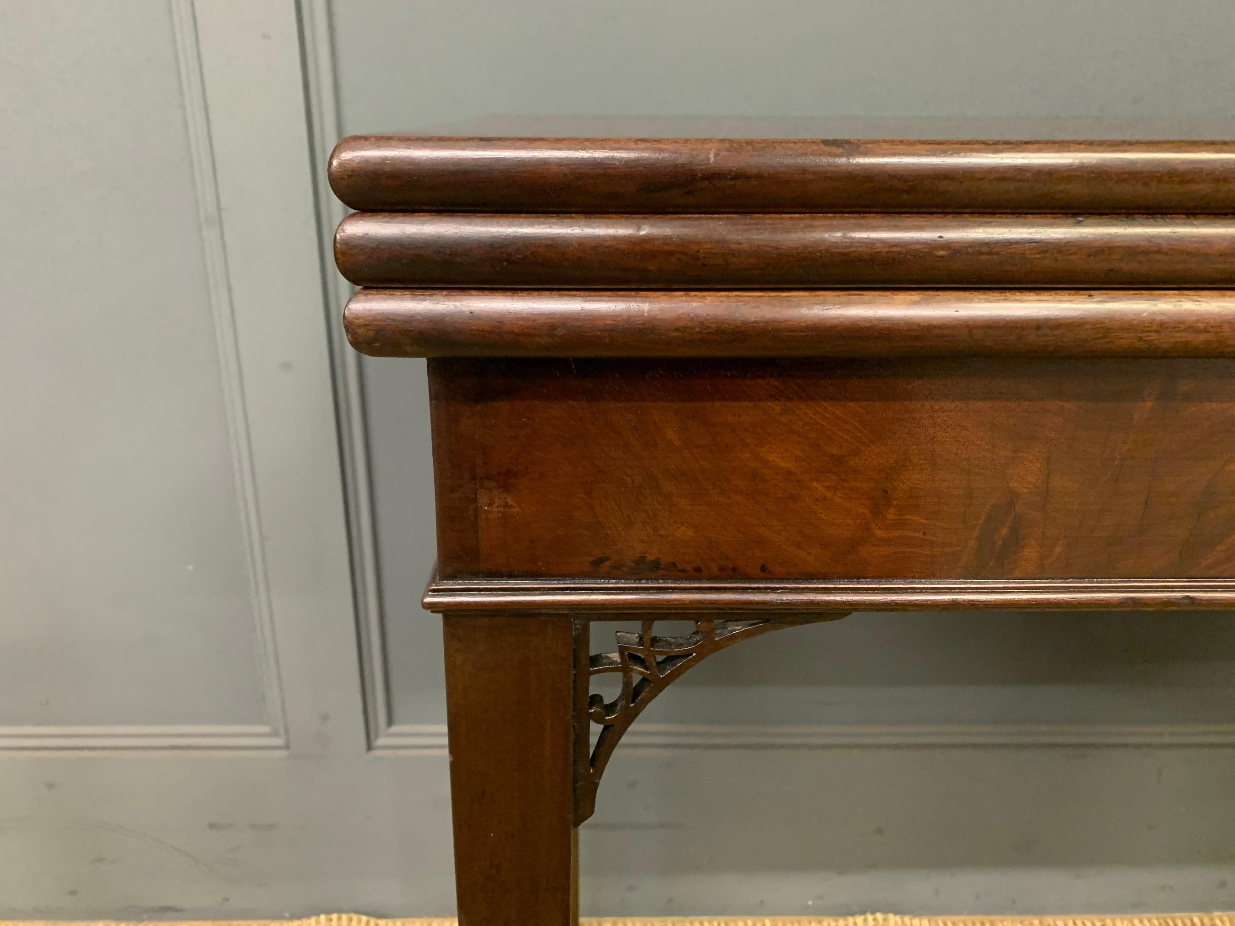 Circa 1765 English Georgian Period Triple-Fold Games & Tea Table For Sale 4