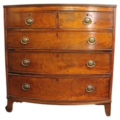Circa 1770-90 George III Period English Bowfront Chest of Drawers