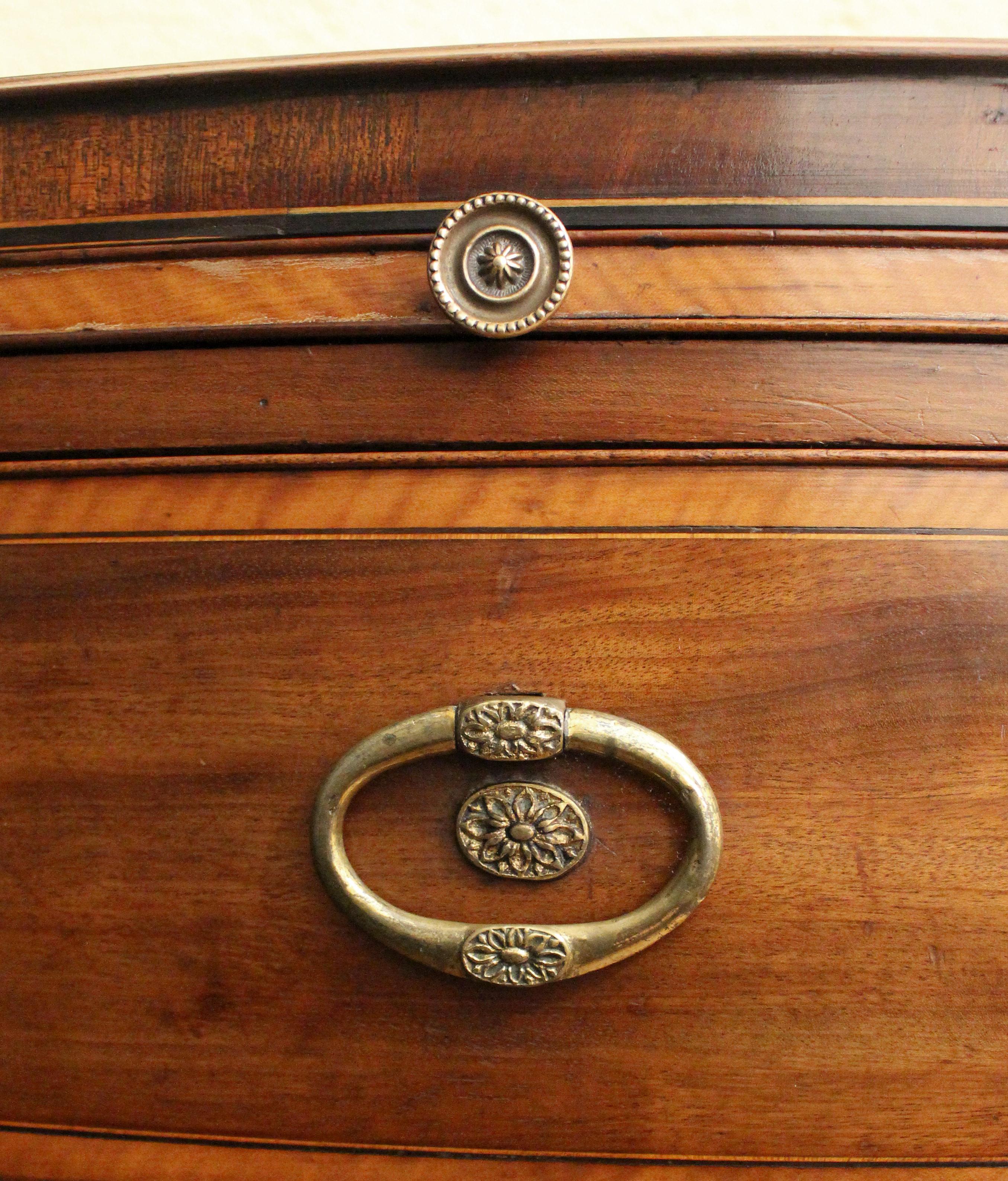 Circa 1770 English Bowfront Chest of 3 Drawers 2
