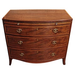 Circa 1770 English Bowfront Chest of 3 Drawers