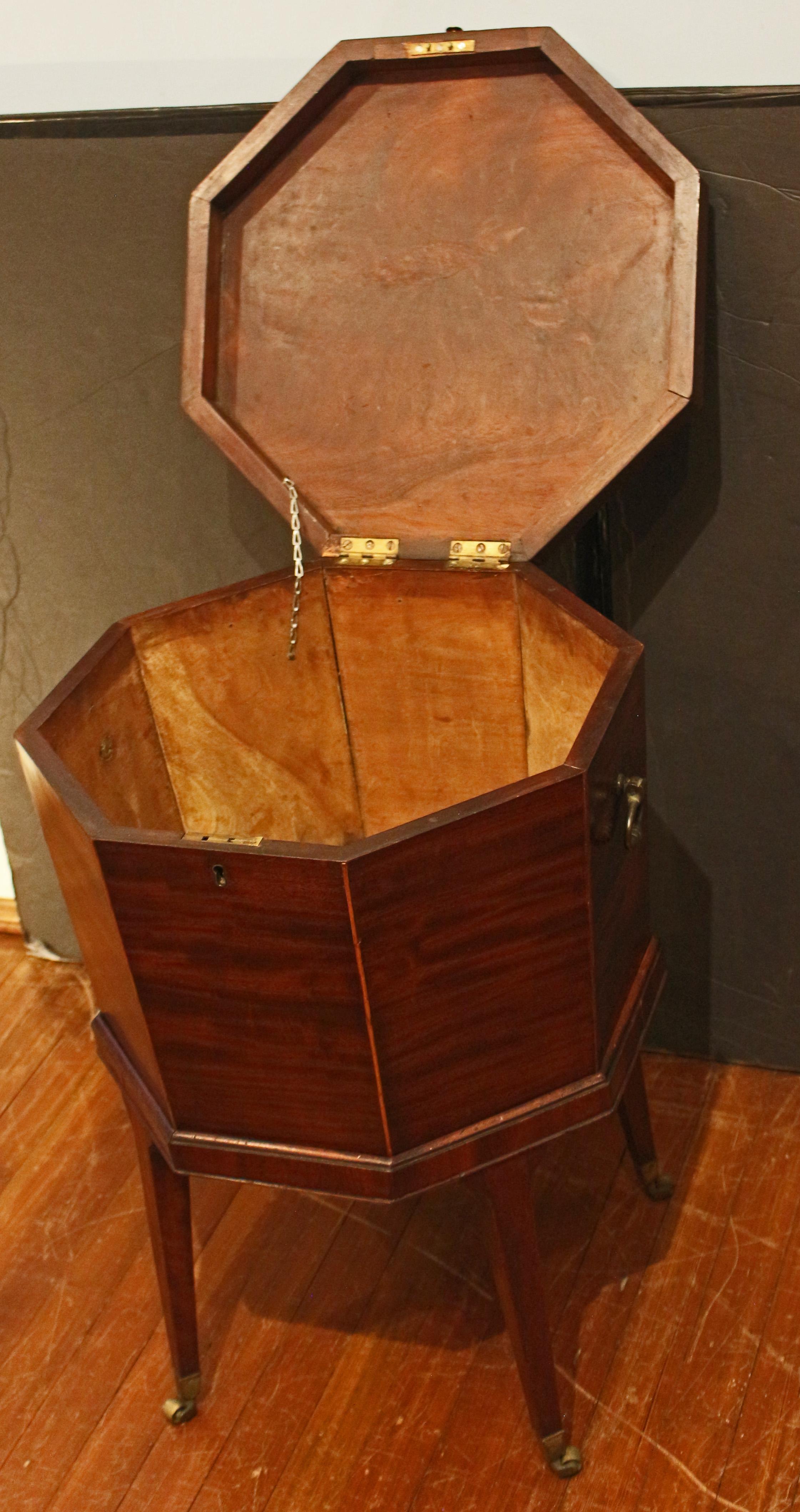 Inlay Circa 1770 English George III Period Cellarette on Stand For Sale