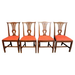 Vers 1770 Ensemble de 4 chaises d'appoint géorgiennes anglaises