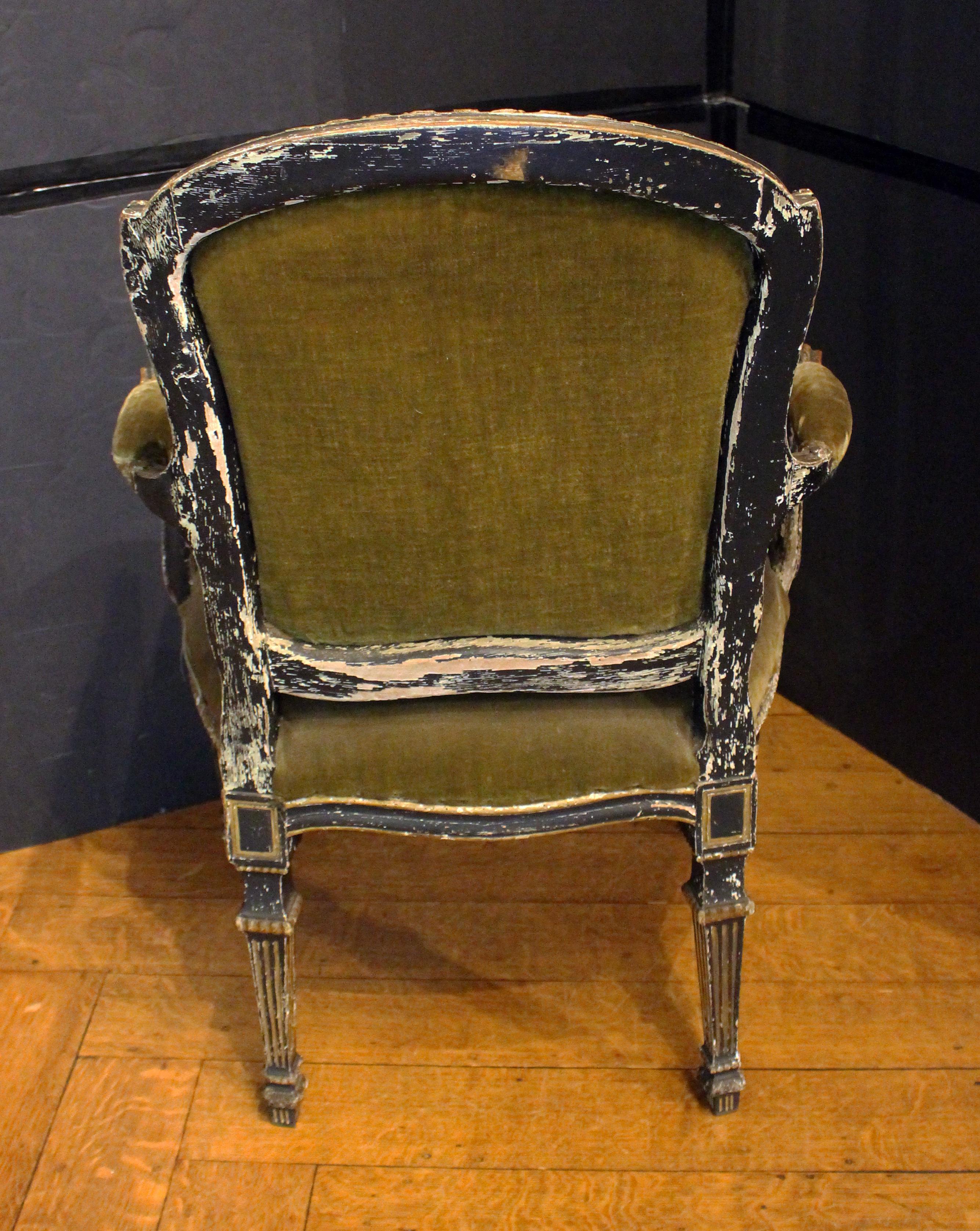 Inglese CIRCA 1770 Fauteuil o sedia a bracci aperti di Giorgio III in vendita