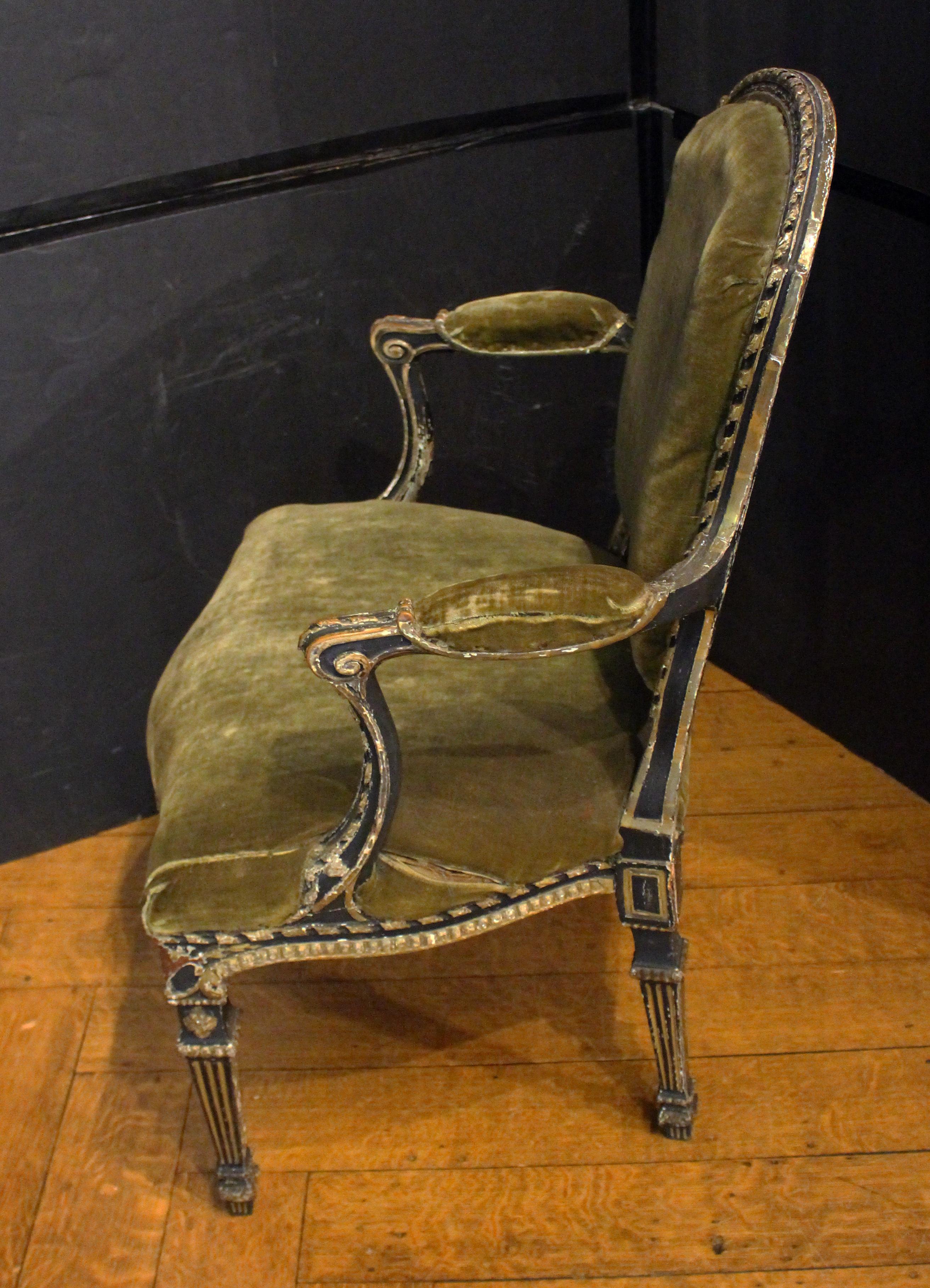 CIRCA 1770 Fauteuil o sedia a bracci aperti di Giorgio III In condizioni buone in vendita a Chapel Hill, NC