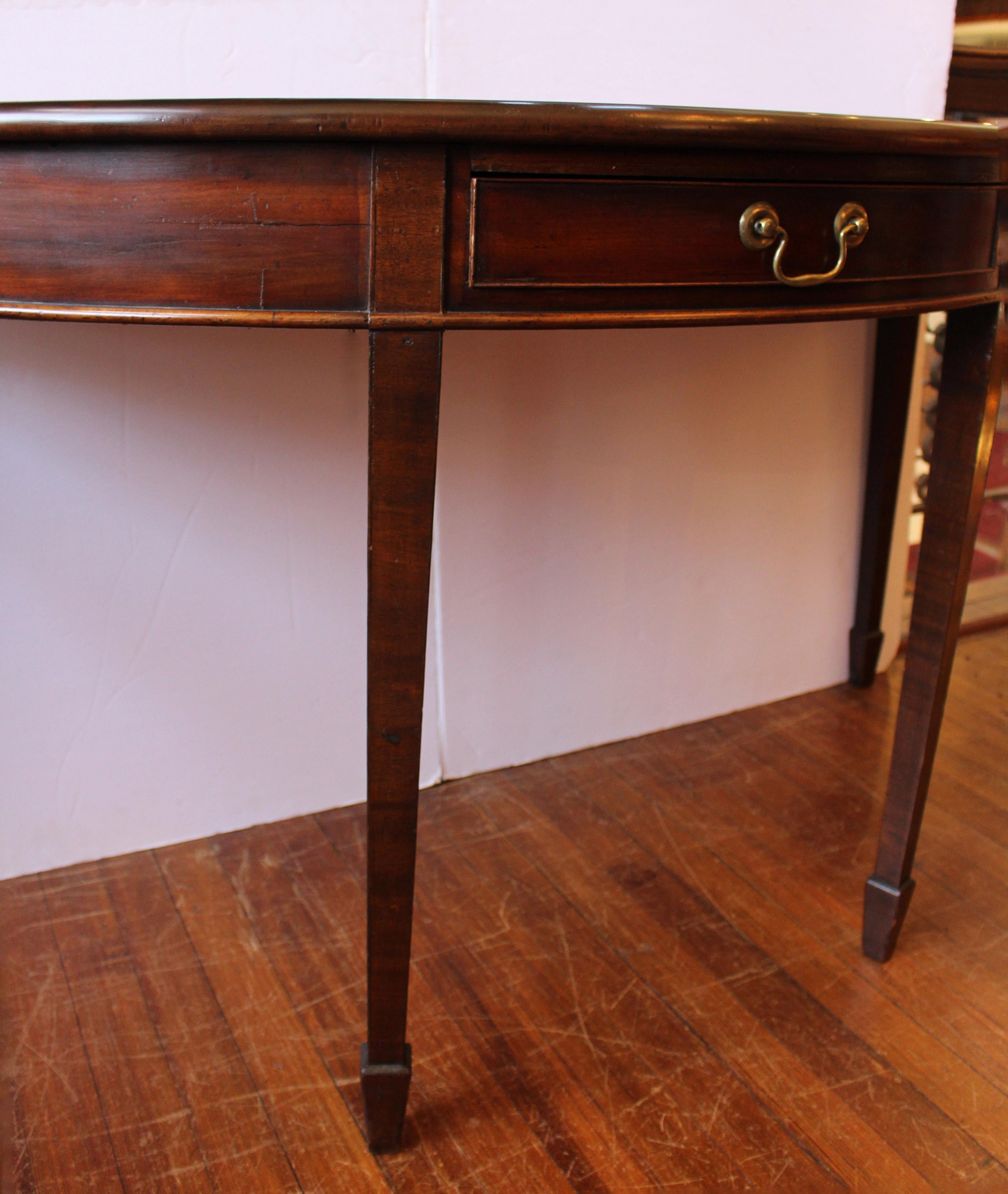 Circa 1770, Neoclassical Demilune Console Table In Good Condition In Chapel Hill, NC
