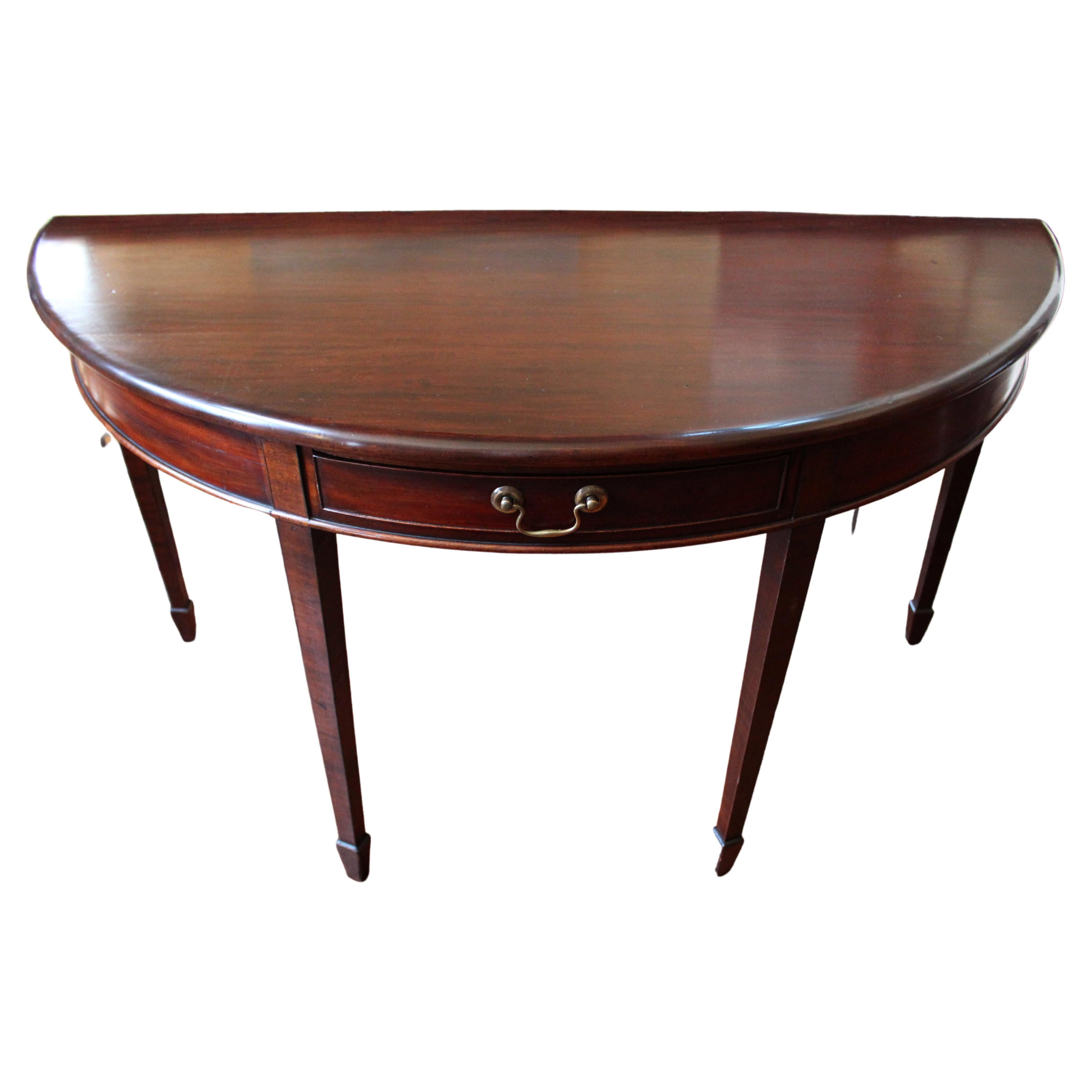 Circa 1770, Neoclassical Demilune Console Table
