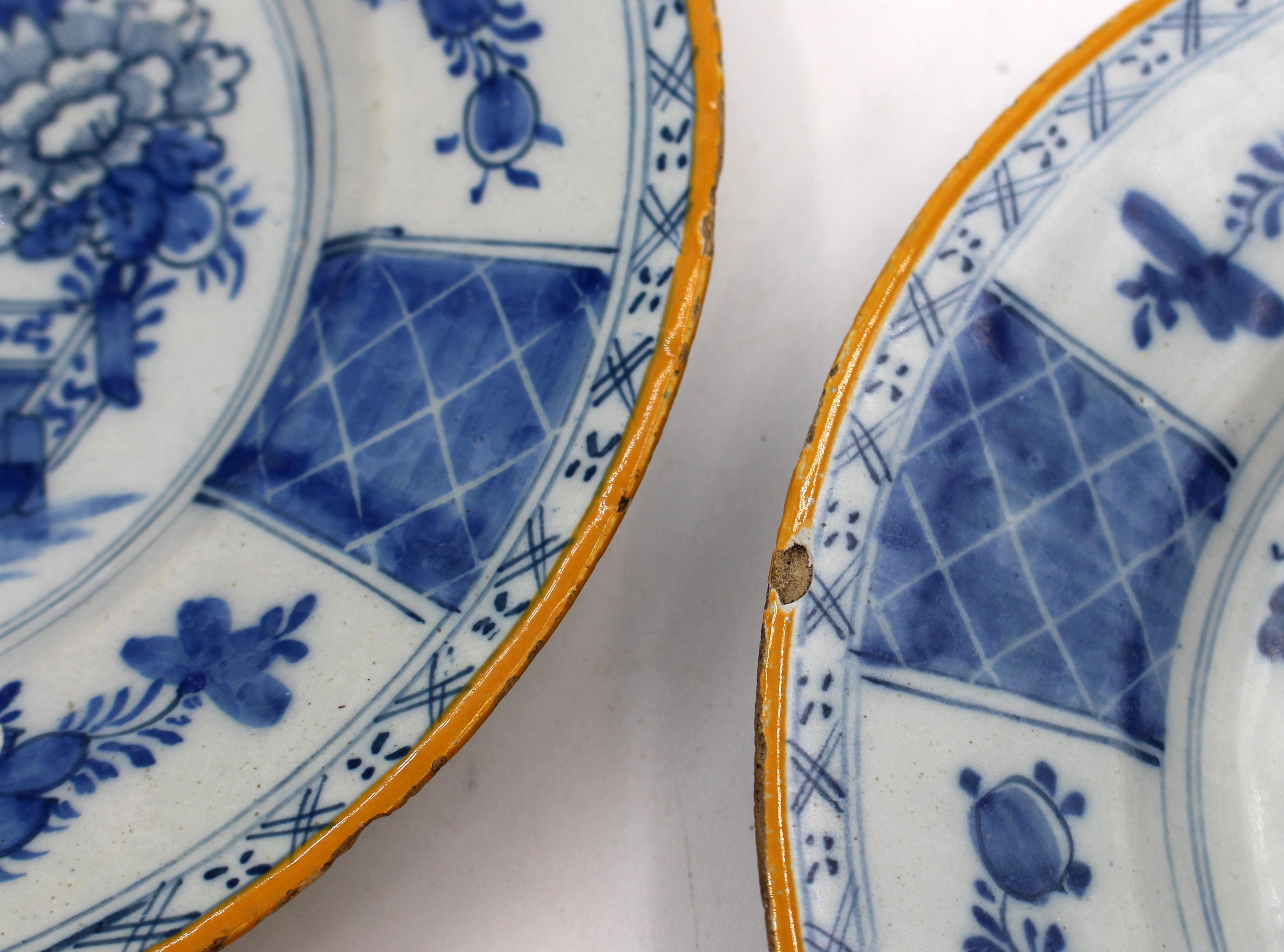Dutch Circa 1770 Pair of Delft Plates