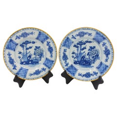 Circa 1770 Paire d'assiettes Delft