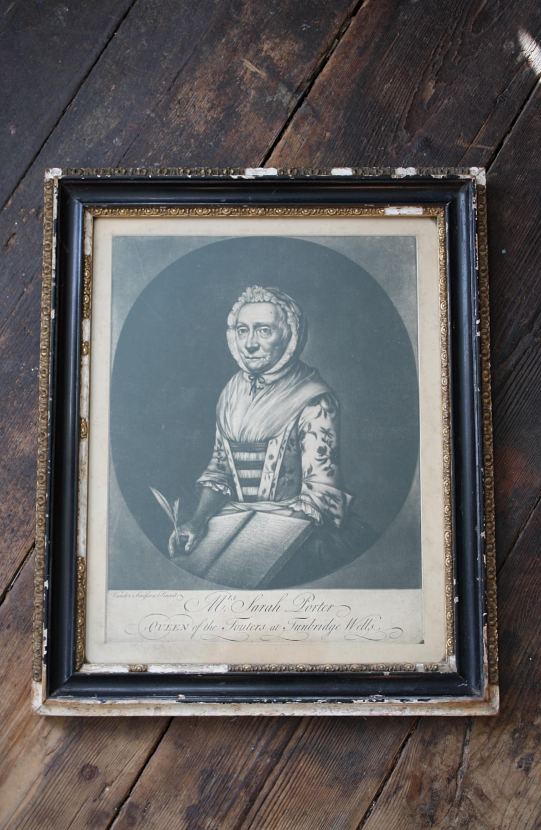 Gravure de Sarah Porter, « Reine des Touteurs à Tunbridge Wells », datant d'environ 1770 en vente 7