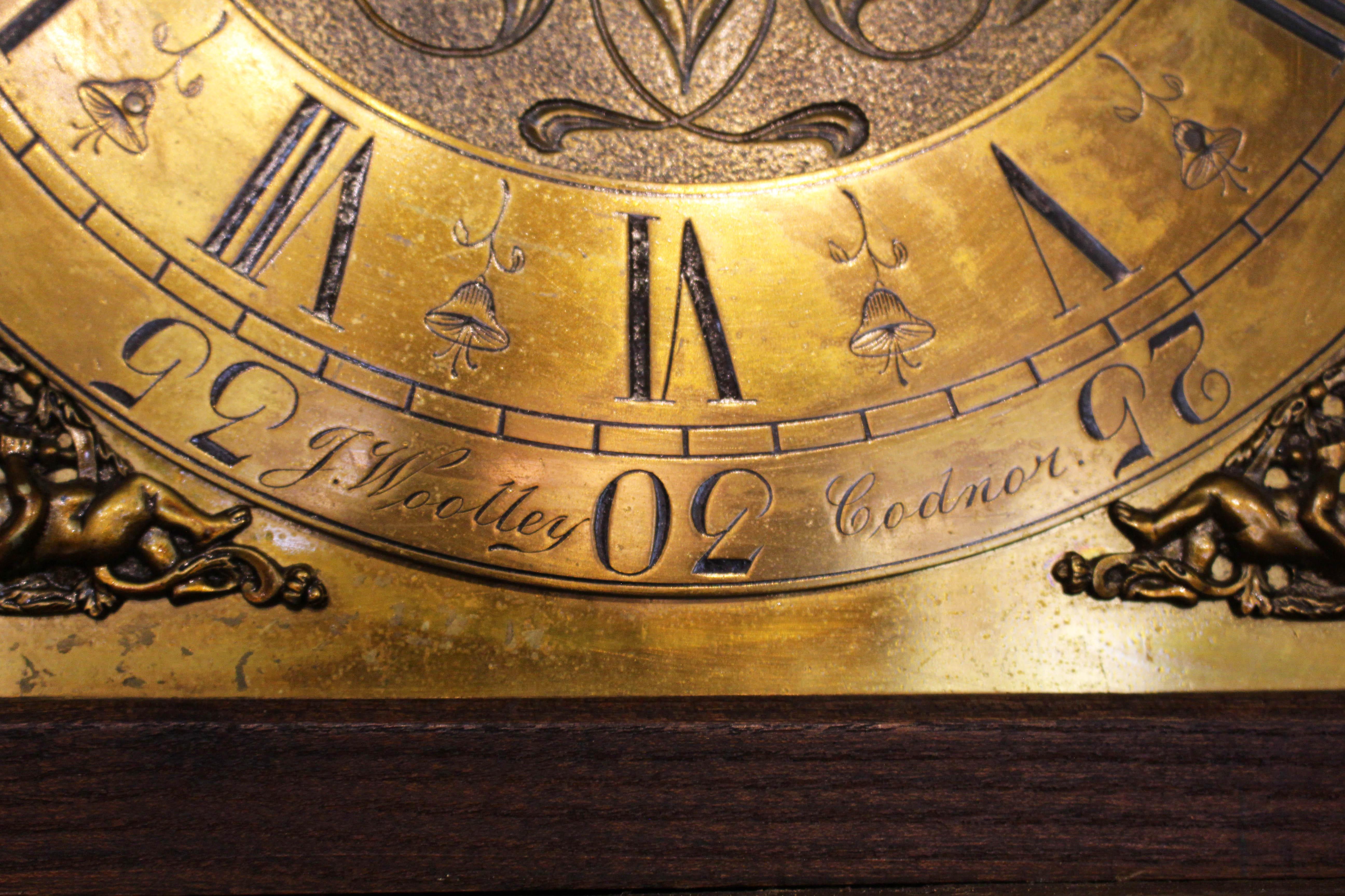 Circa 1770s English George III Period Tall Case Clock by James Woolley For Sale 3