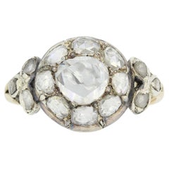 Circa 1770s Georgian Rose Cut Diamond Cluster Ring