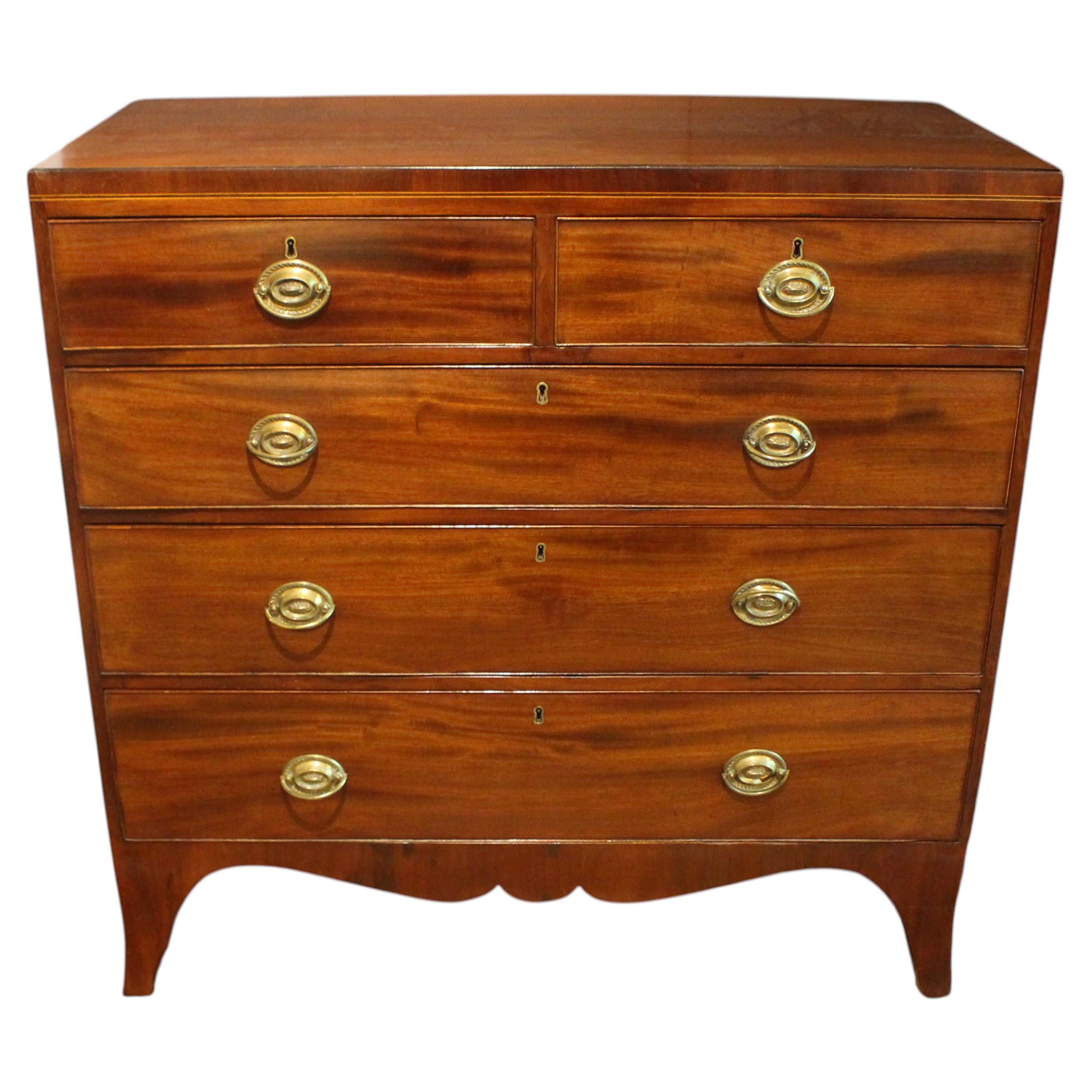 Circa 1780-1800 George III Straight Front Chest of Drawers For Sale