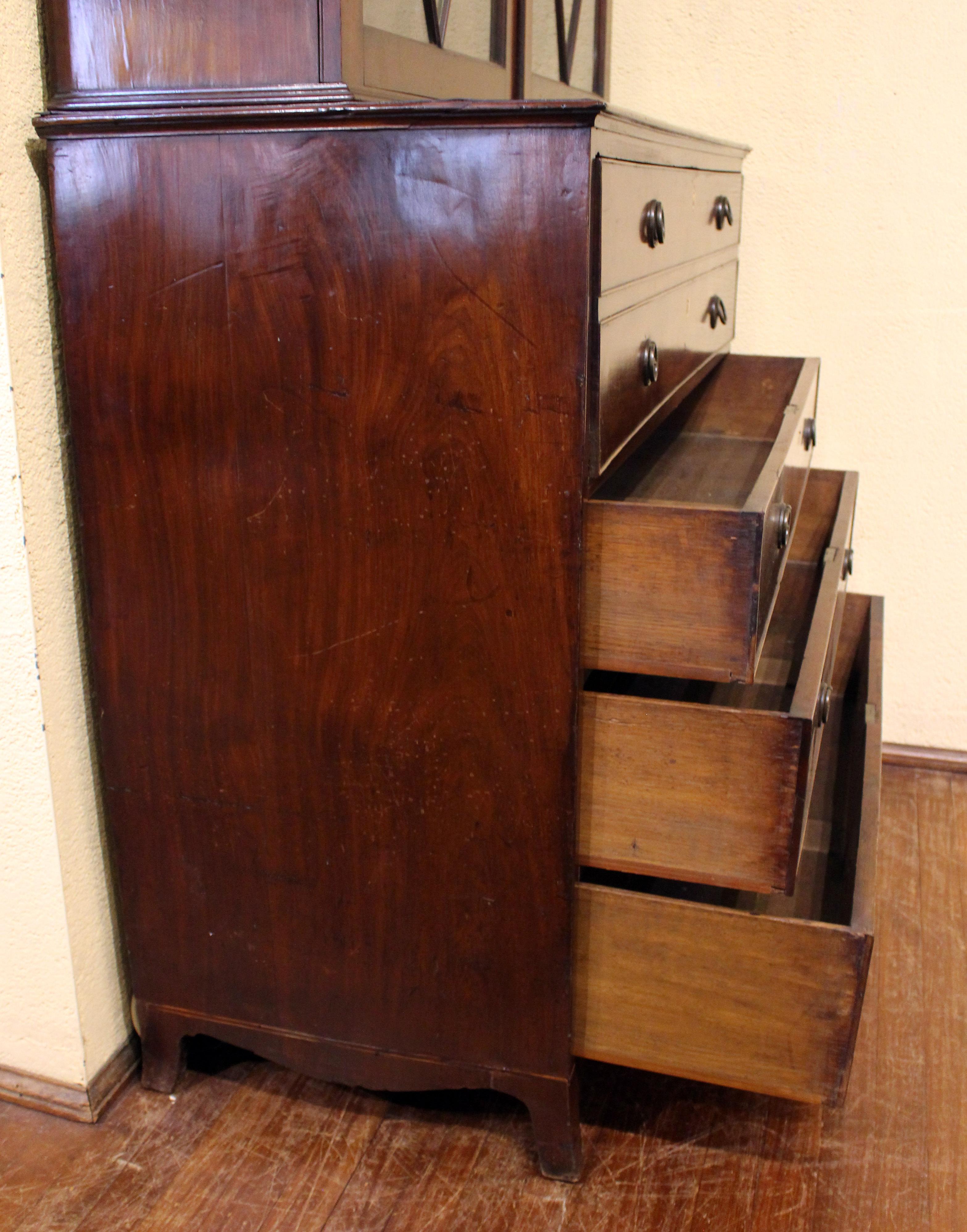 English Circa 1780-1800 Georgian Secretaire Bookcase For Sale