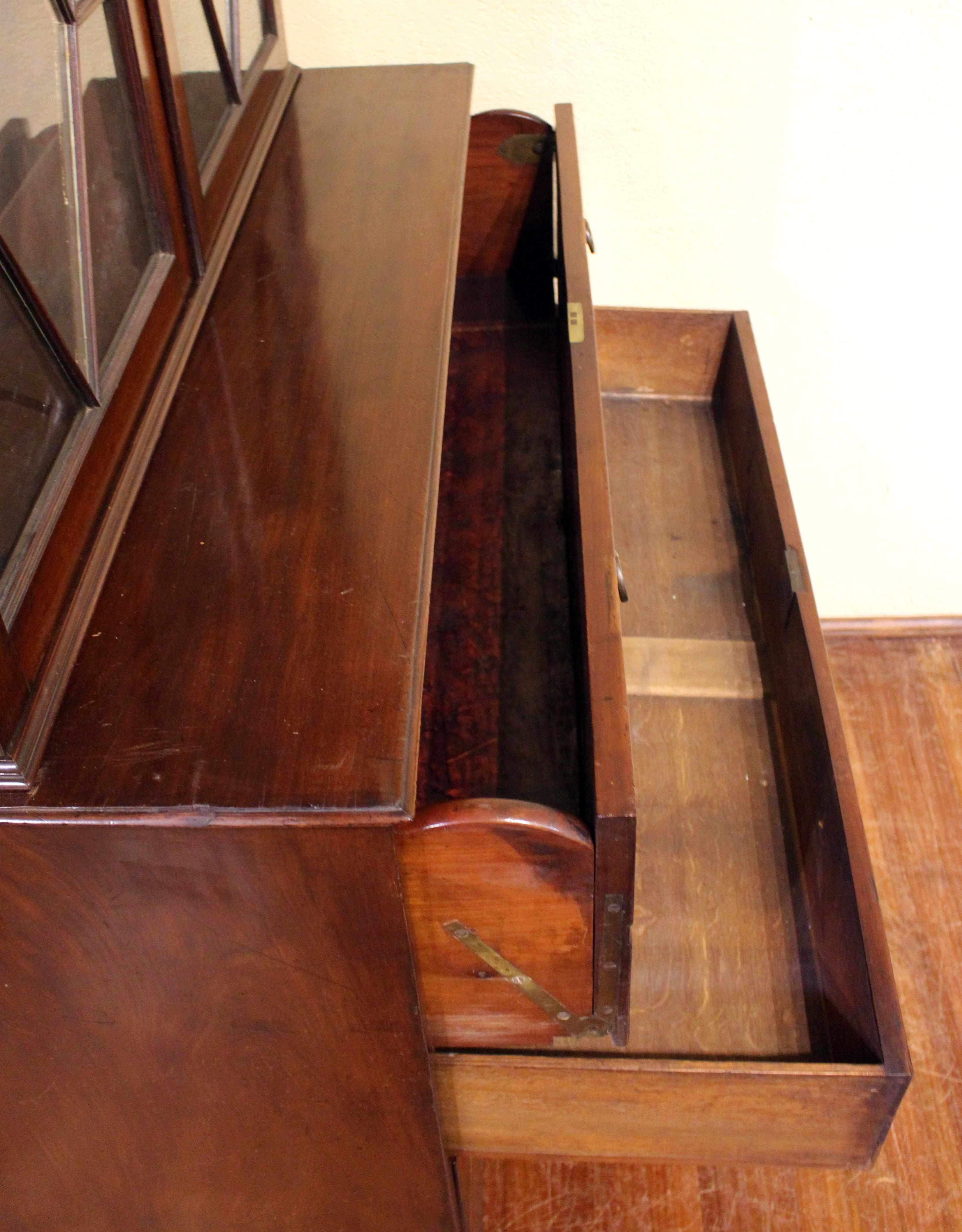 Inlay Circa 1780-1800 Georgian Secretaire Bookcase For Sale