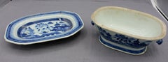 Circa 1780-1800 Tureen with Associated Stand, Blue Canton, Chinese Export