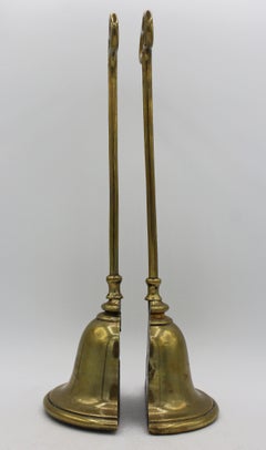 Circa 1780-1820 English Pair of Bell Form Brass "Door Porters" or Doorstops
