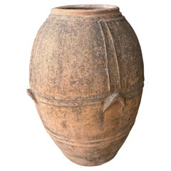 Circa 1780-1820s Italian Jar With Rolled Rim And Lug Handles