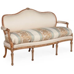 Circa 1780 Antique French Louis XVI Carved Settee Sofa Canapé