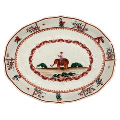 Plat à légumes chinois « Elephant & Mahout » datant d'environ 1780