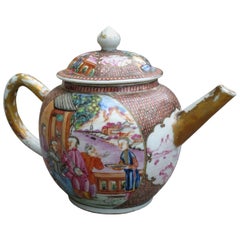 Chinese Export Qianlong Mandarin Palette Enameled Porcelain Teapot, circa 1780