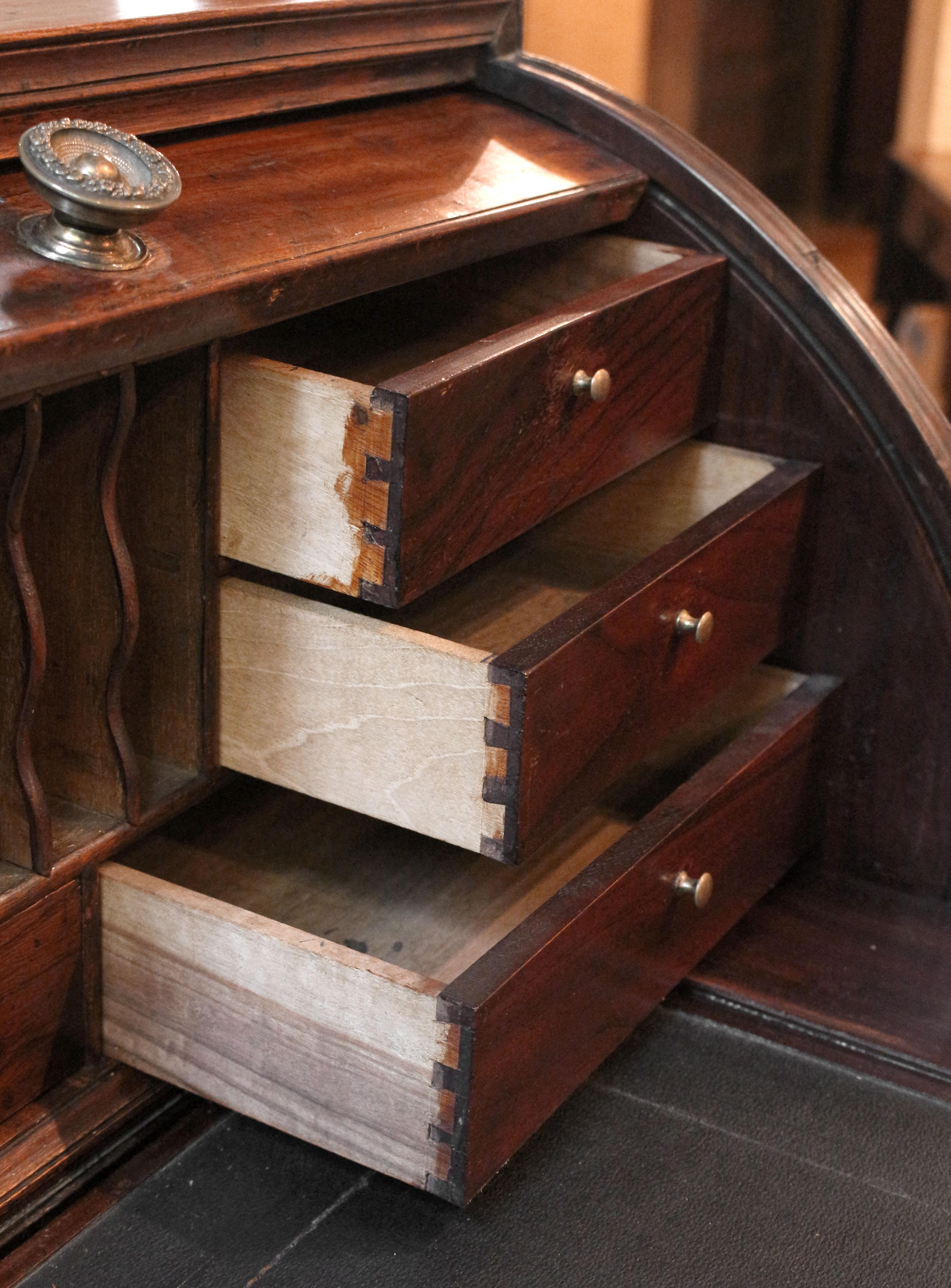 Circa 1780 Chinese Export Solid Camphor Wood Campaign Roll-Top Desk For Sale 2