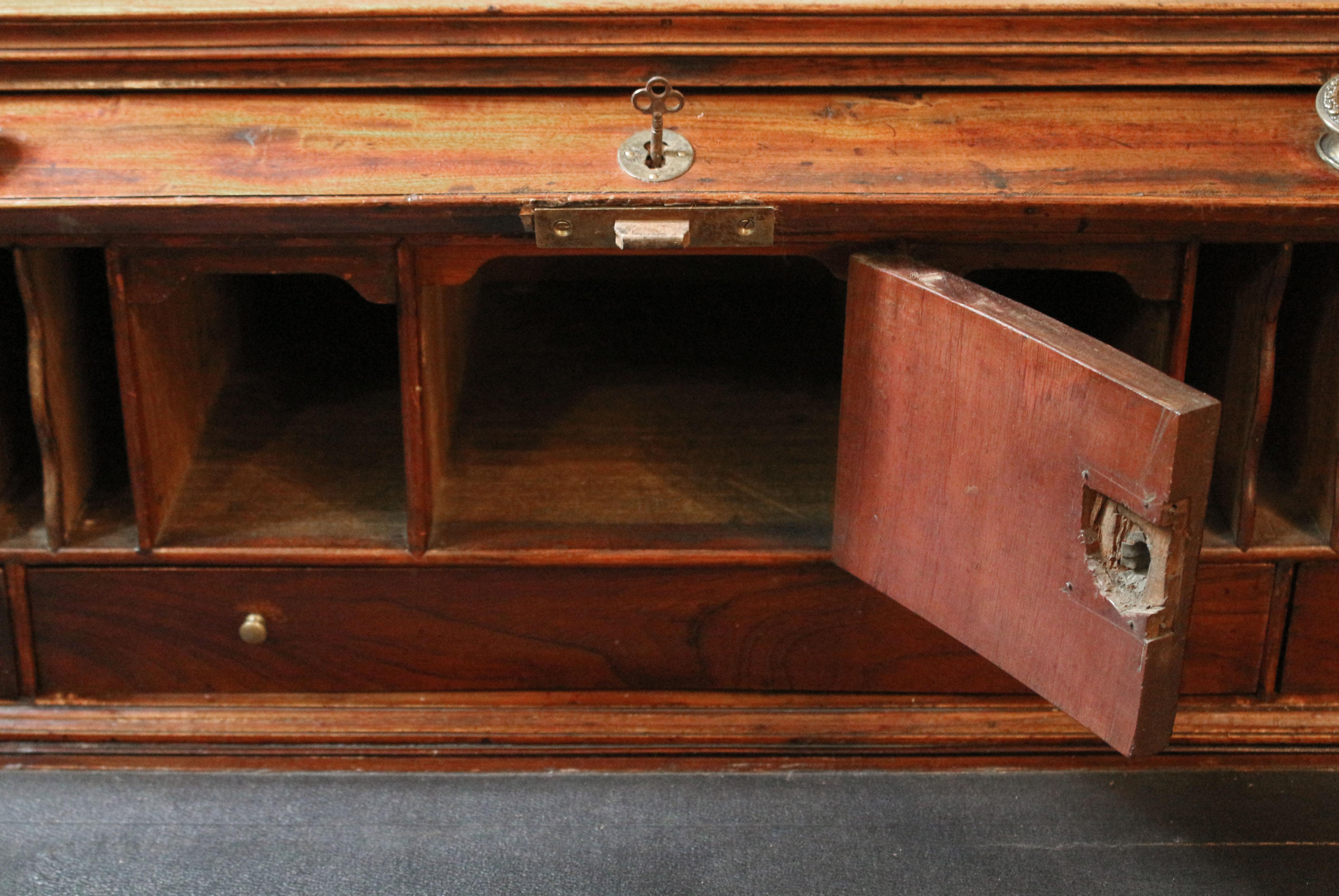 Circa 1780 Chinese Export Solid Camphor Wood Campaign Roll-Top Desk For Sale 3