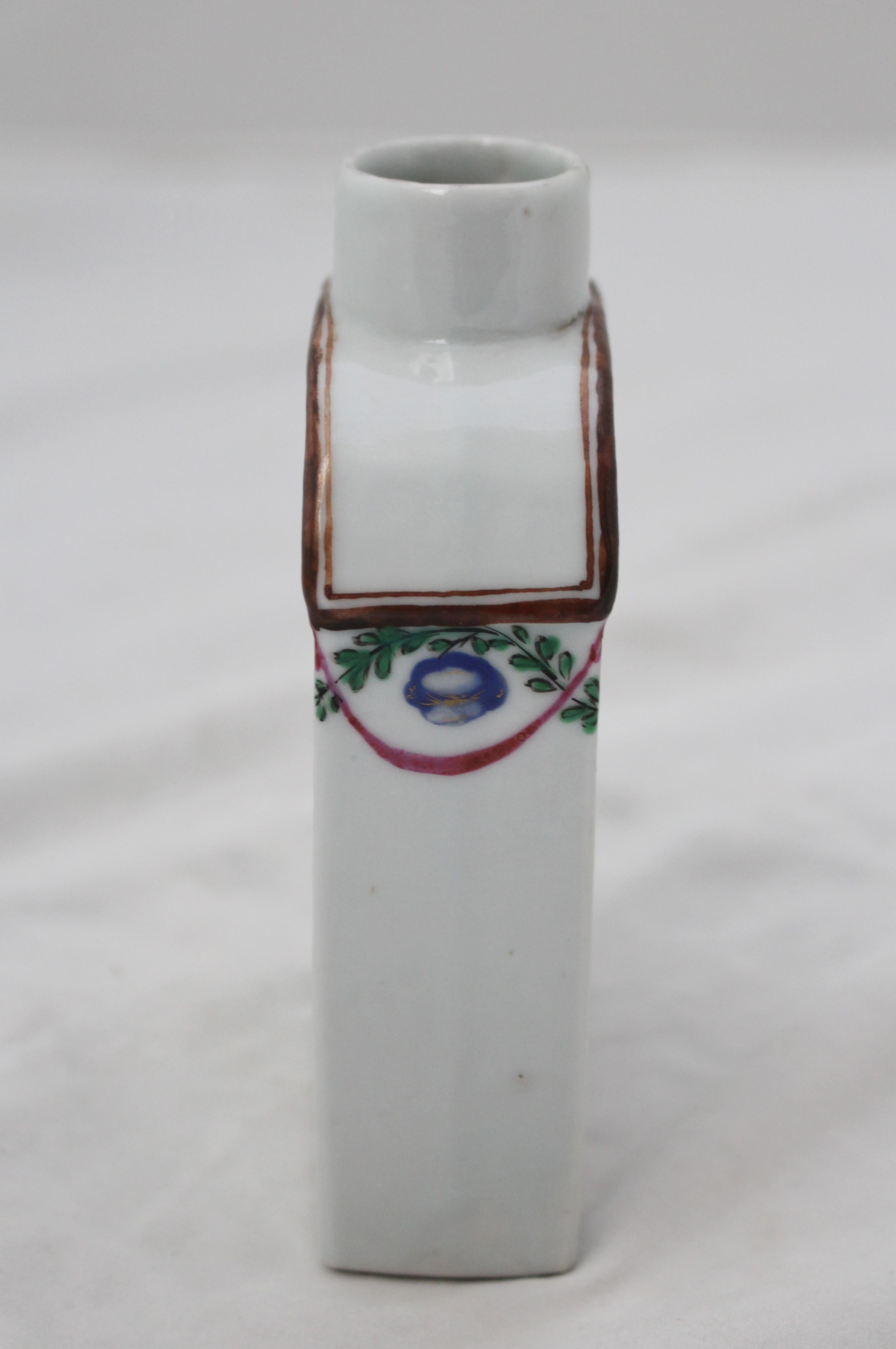 Circa 1780 Continental Porcelain Tea Caddy For Sale 2