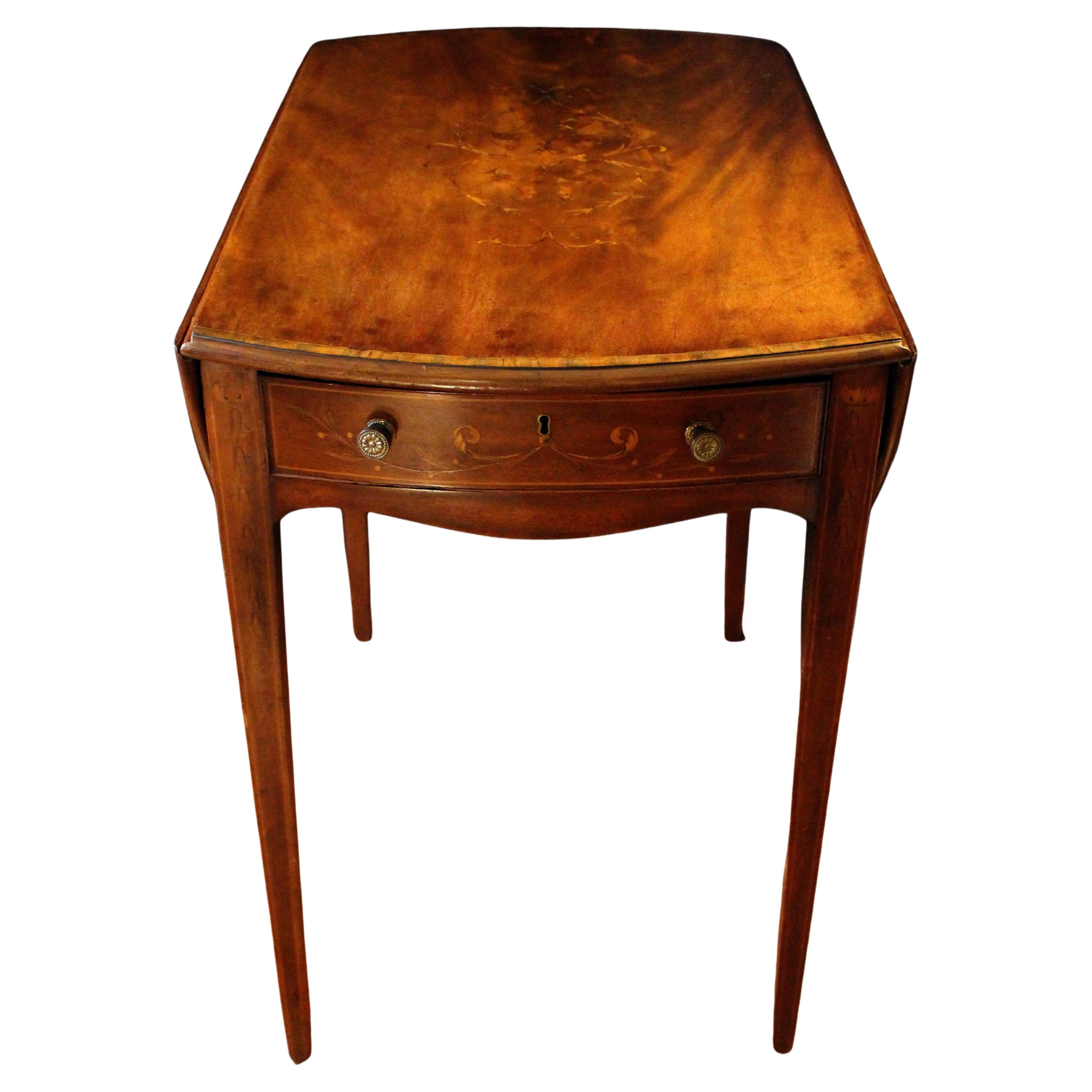 Englischer George III.-Pembroke-Tisch mit Intarsien, um 1780