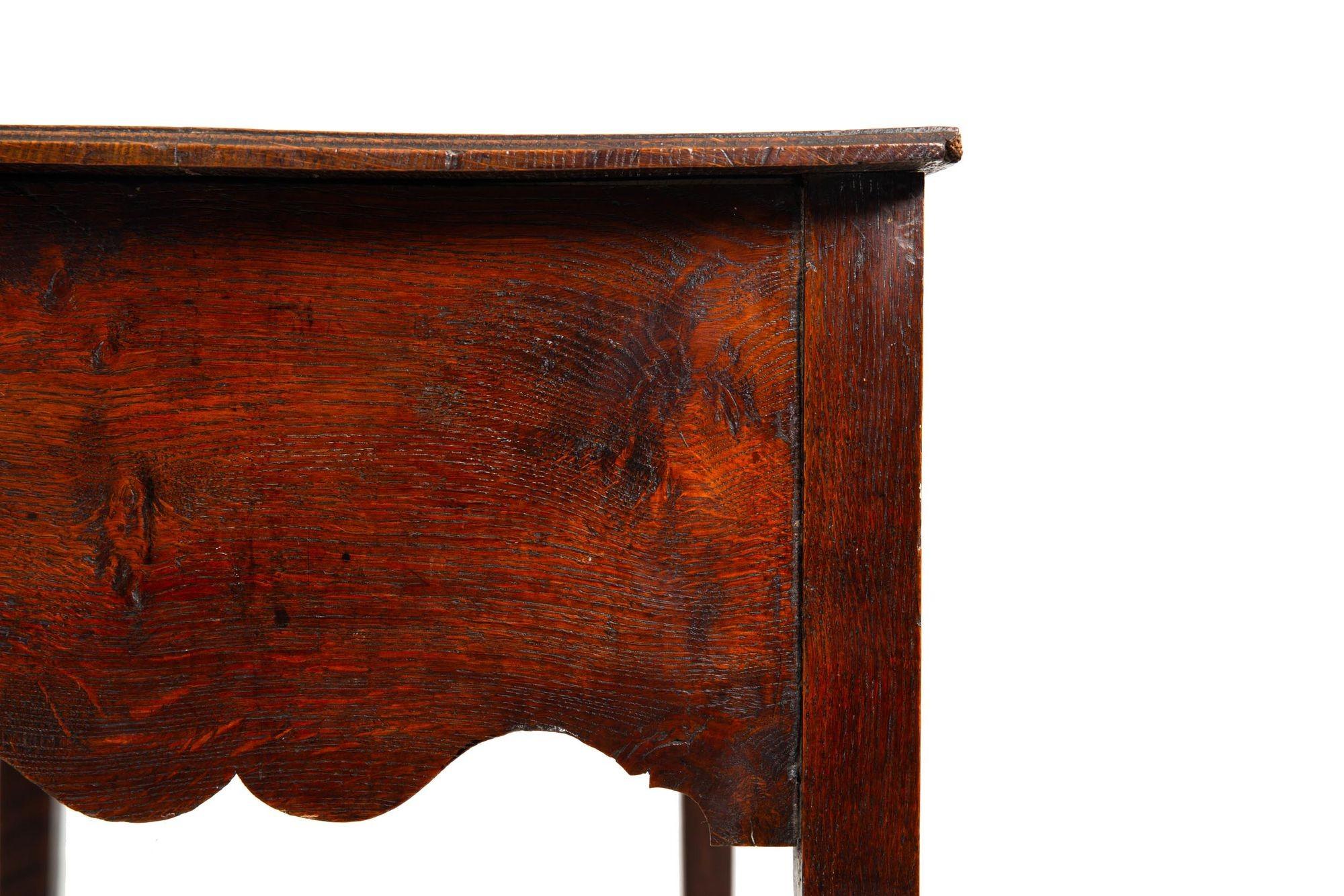 Circa 1780 English George III Patinated Oak Antique Writing Table For Sale 13