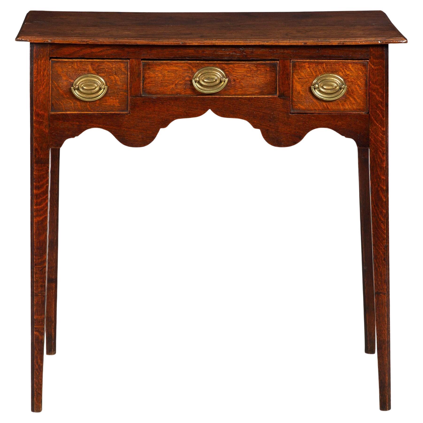 Circa 1780 English George III Patinated Oak Antique Writing Table For Sale