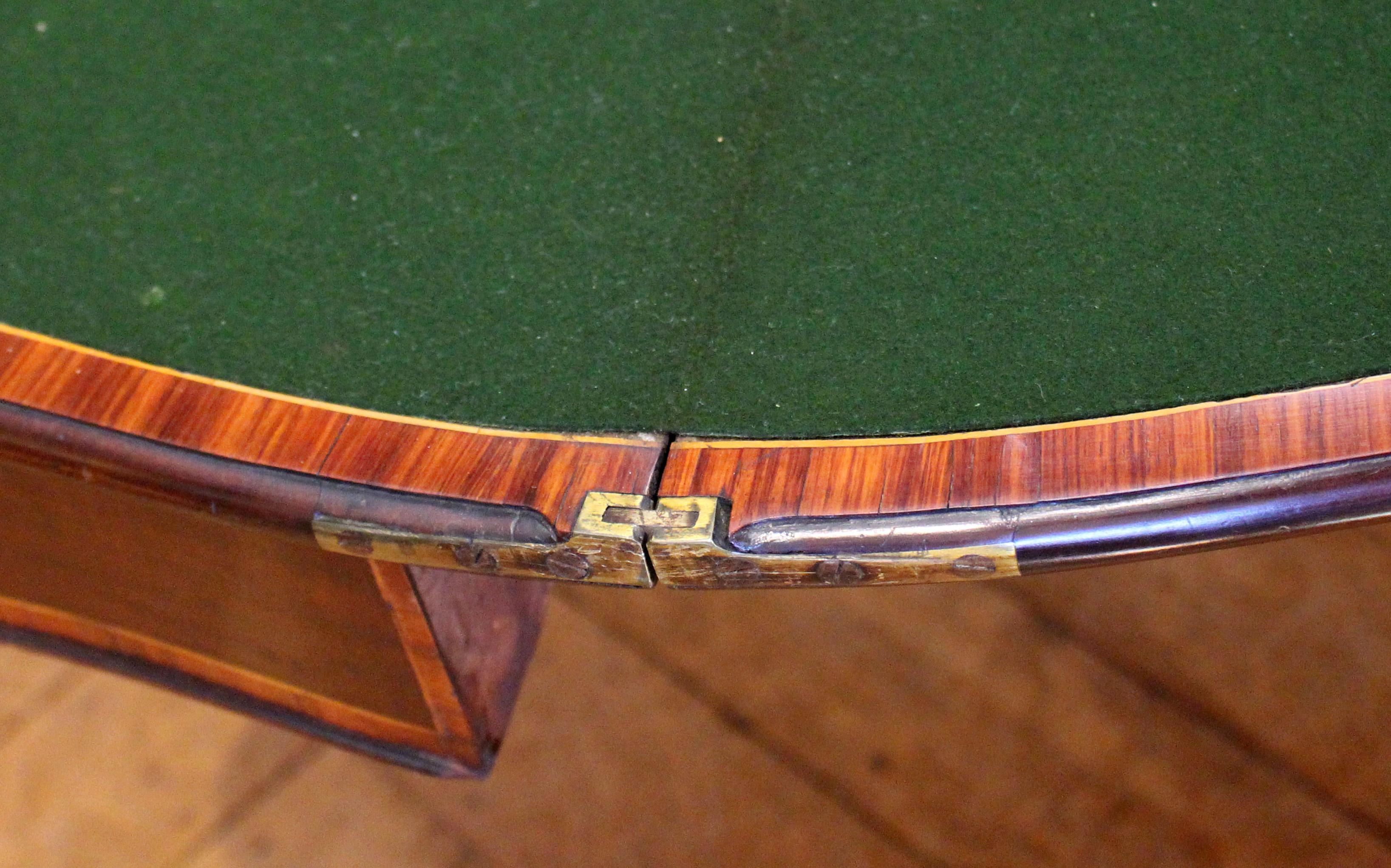 Circa 1780 English George III Serpentine Form Games Table For Sale 1