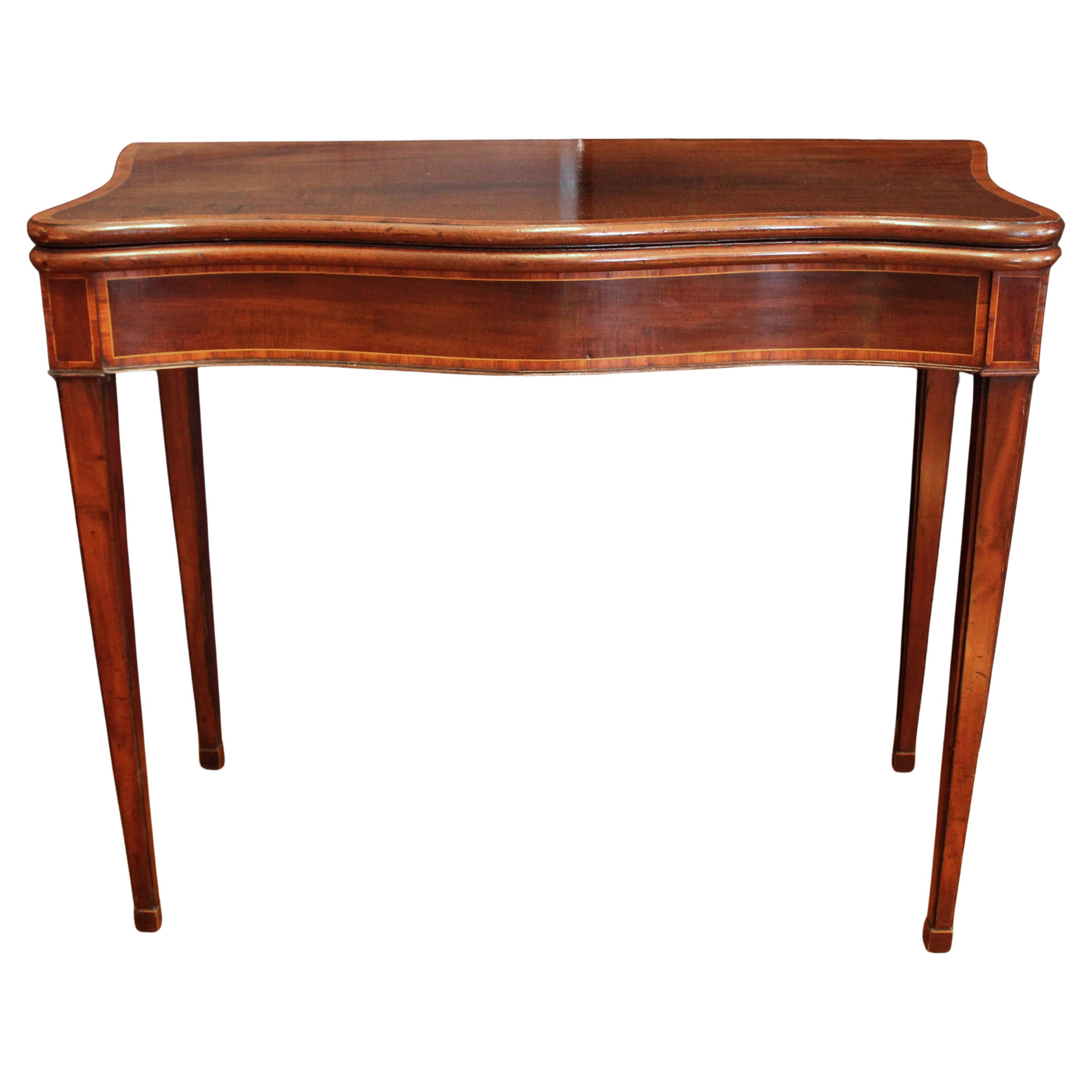 Circa 1780 English George III Serpentine Form Games Table