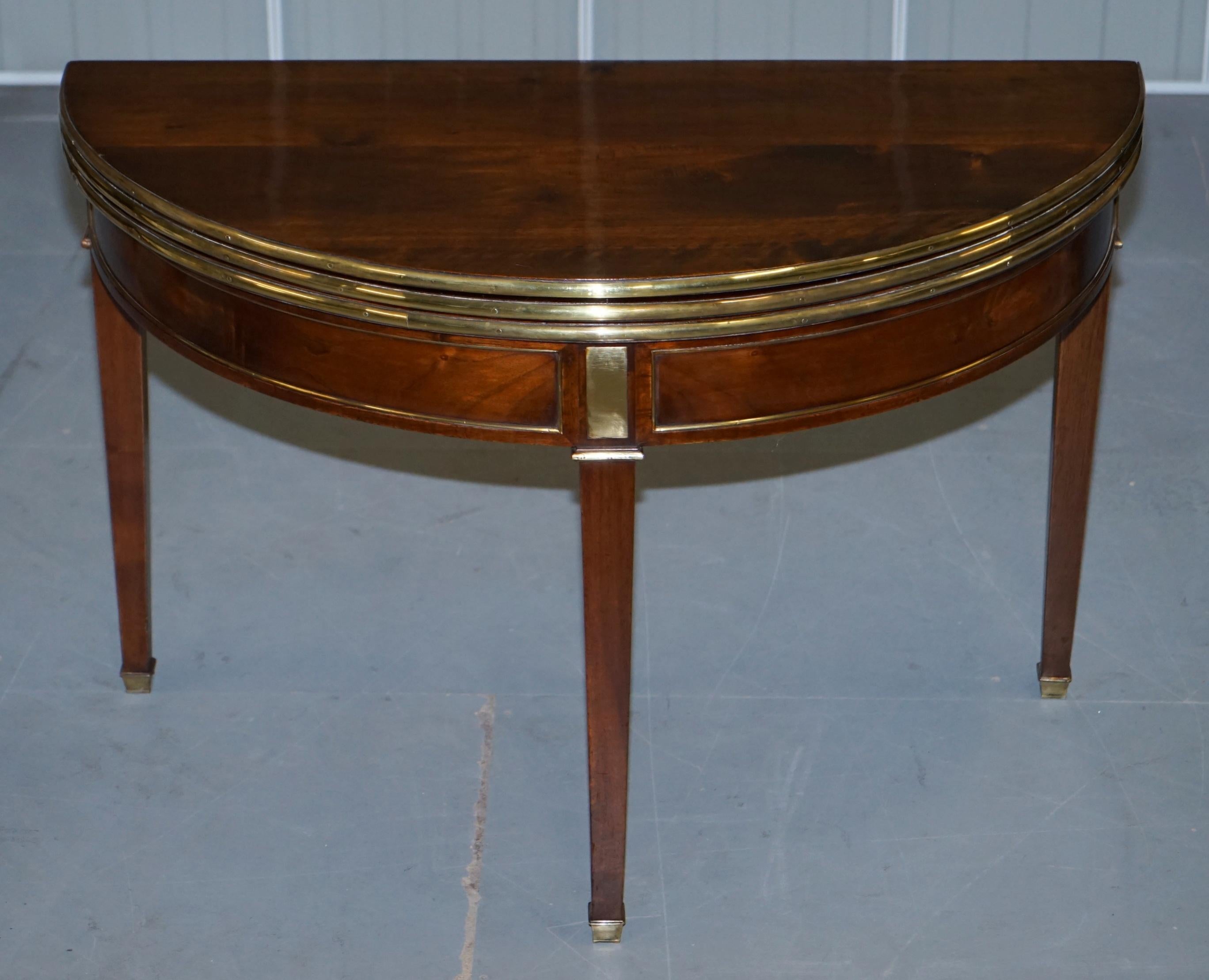 Directoire Circa 1780 Fully Restored French Directorie Demi Lune Extending Card Games Table