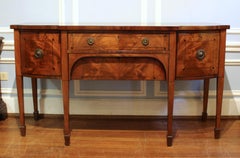 Circa 1780 George III Bowfront Sideboard, English
