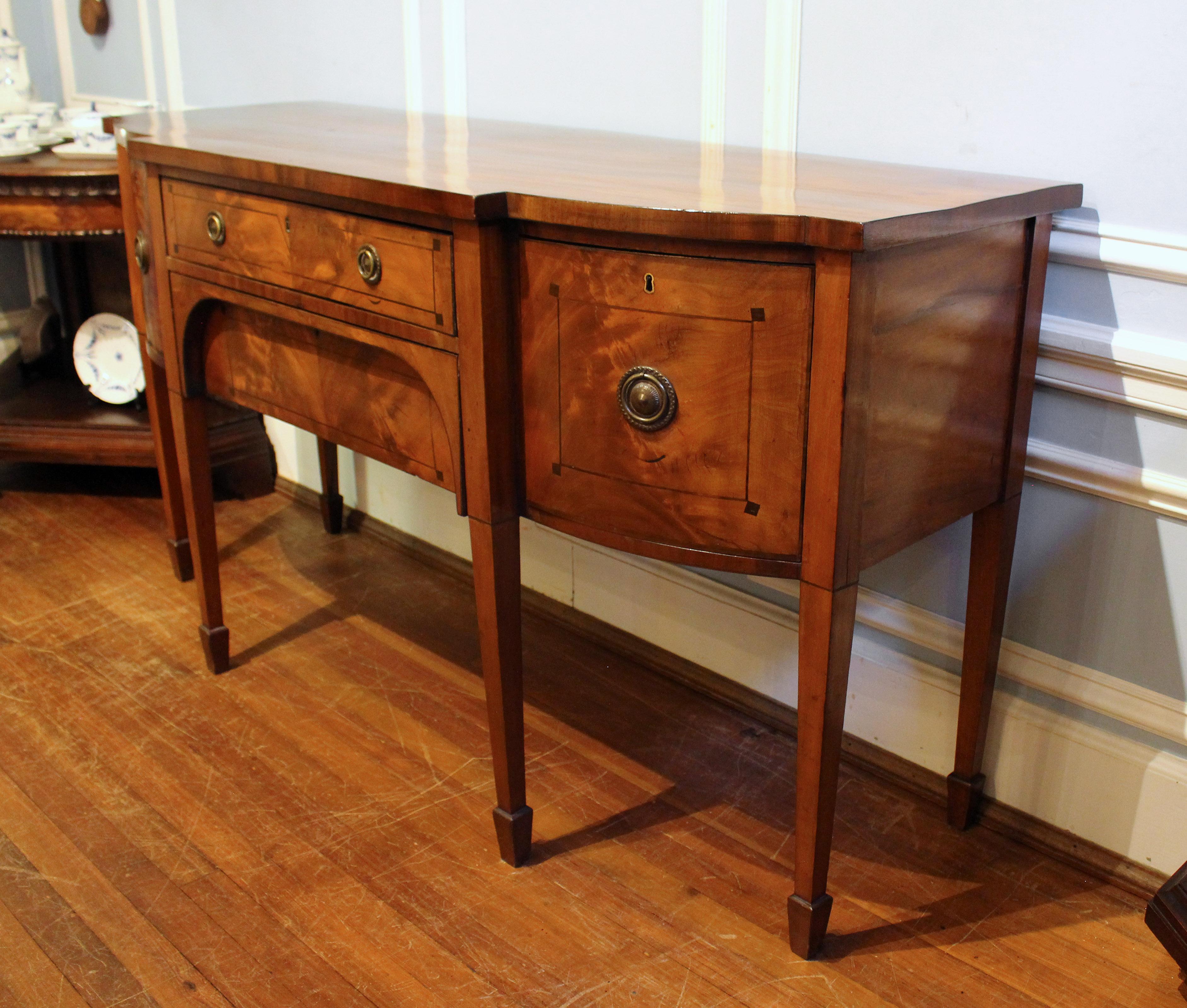 18th Century Circa 1780 George III Bowfront Sideboard, English For Sale
