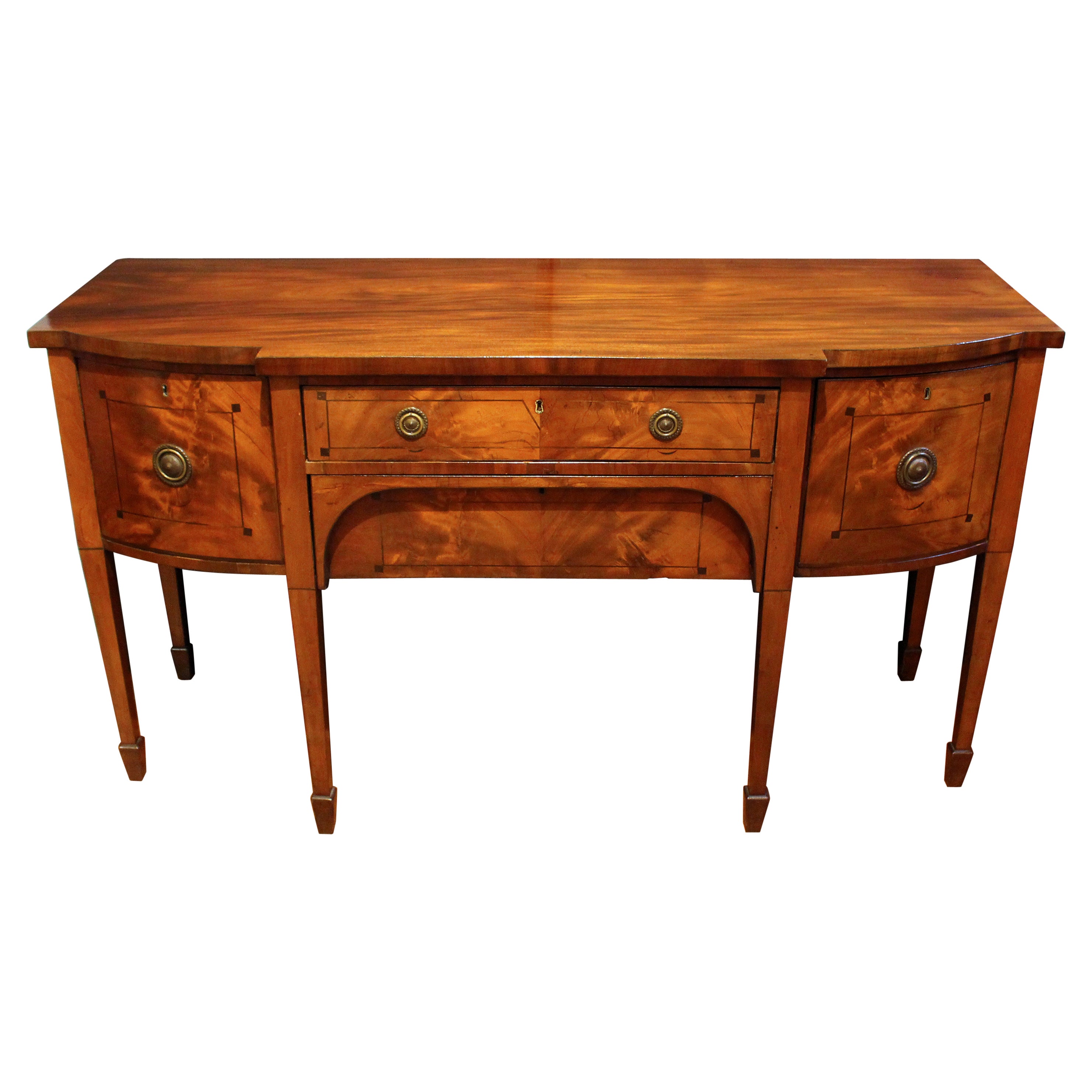Circa 1780 George III Bowfront Sideboard, English